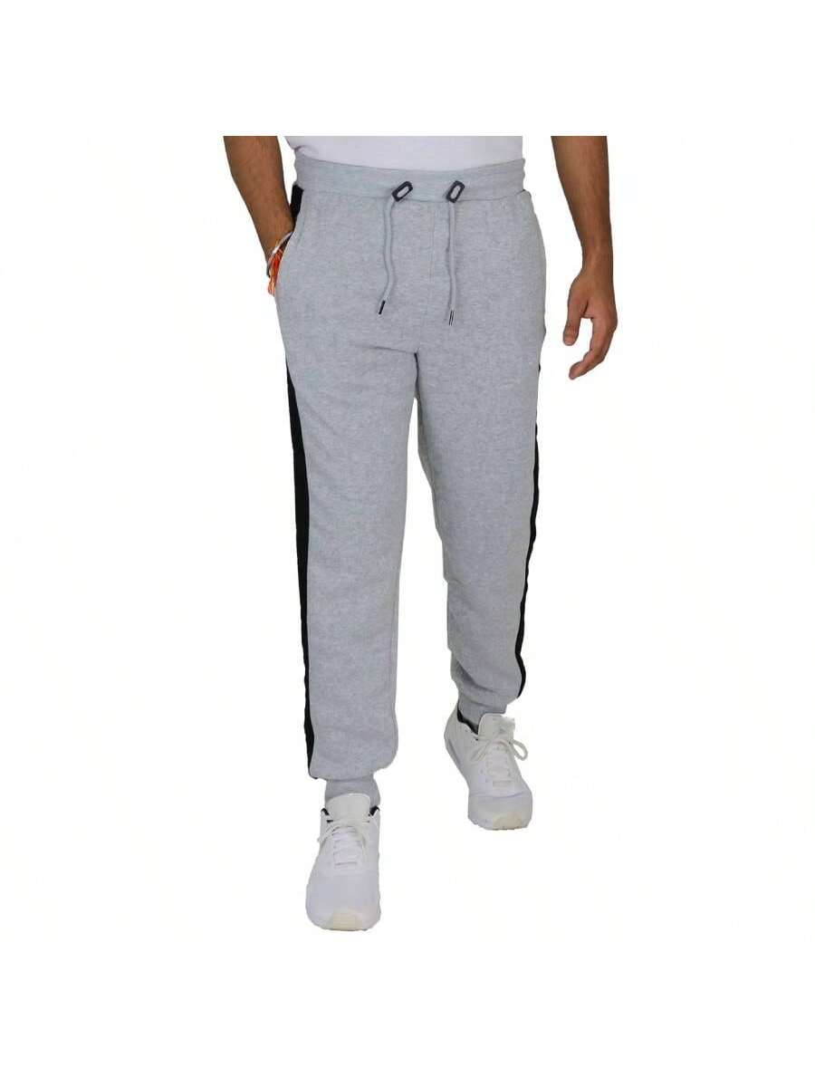 Galaxy by Harvic Men's Modern Fit Fleece-Lined Jogger Sweatpants With Side Stripe Trim Design