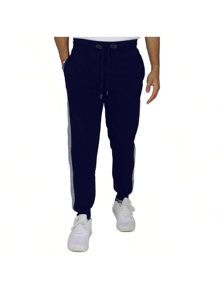 Galaxy by Harvic Men's Modern Fit Fleece-Lined Jogger Sweatpants With Side Stripe Trim Design