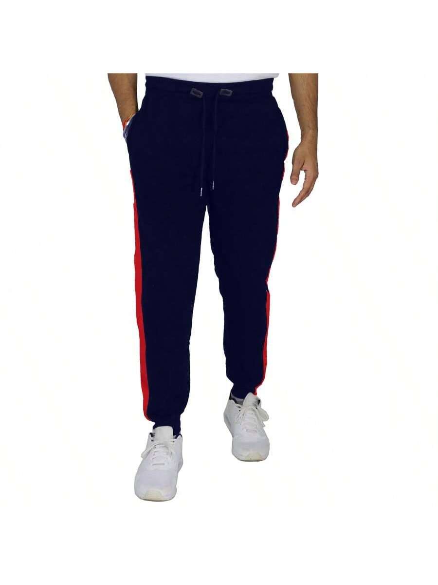 Galaxy by Harvic Men's Modern Fit Fleece-Lined Jogger Sweatpants With Side Stripe Trim Design