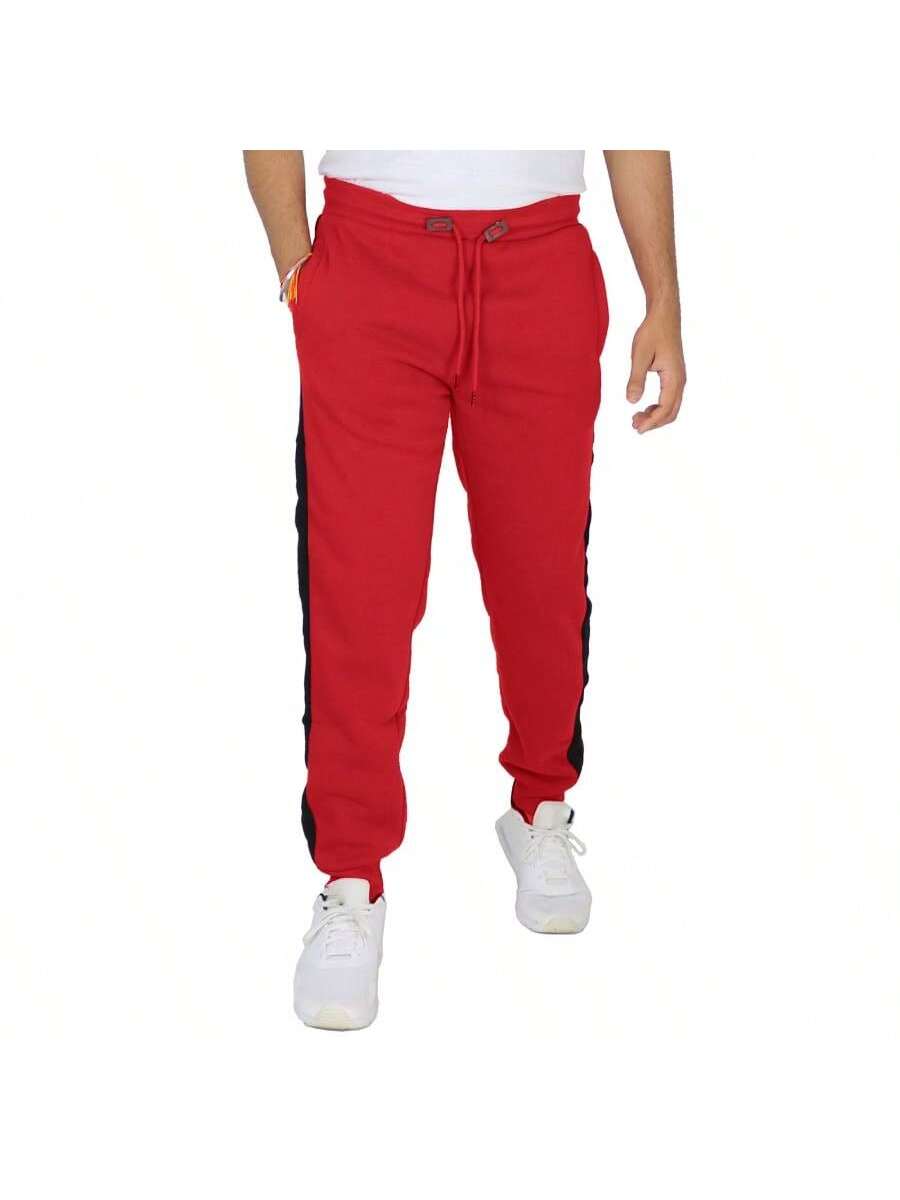 Galaxy by Harvic Men's Modern Fit Fleece-Lined Jogger Sweatpants With Side Stripe Trim Design