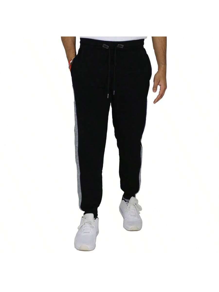 Galaxy by Harvic Men's Modern Fit Fleece-Lined Jogger Sweatpants With Side Stripe Trim Design