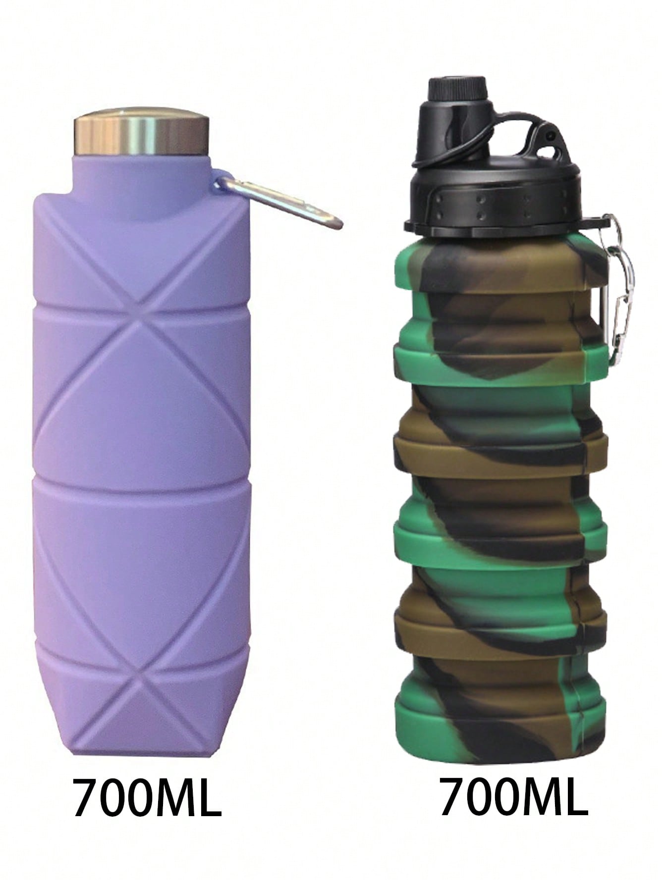1PCCollapsible Water Bottle, Silicone Foldable Water Bottles For Travel, Easy-To-Carry Design And Compact Size, Suitable For Travel, Mountain Climbing, Outdoor Sports And Other Daily Birthday Use