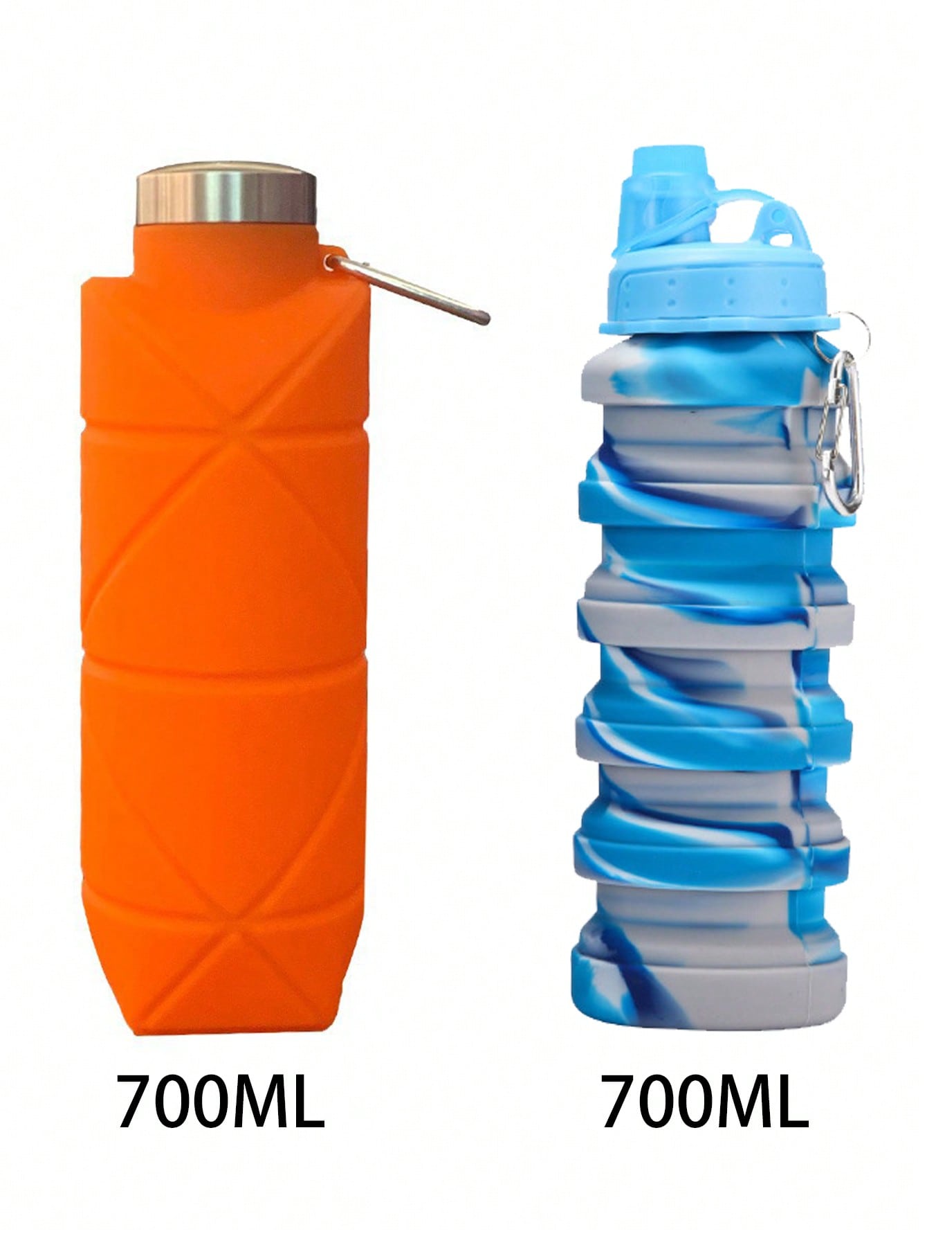 1PCCollapsible Water Bottle, Silicone Foldable Water Bottles For Travel, Easy-To-Carry Design And Compact Size, Suitable For Travel, Mountain Climbing, Outdoor Sports And Other Daily Birthday Use