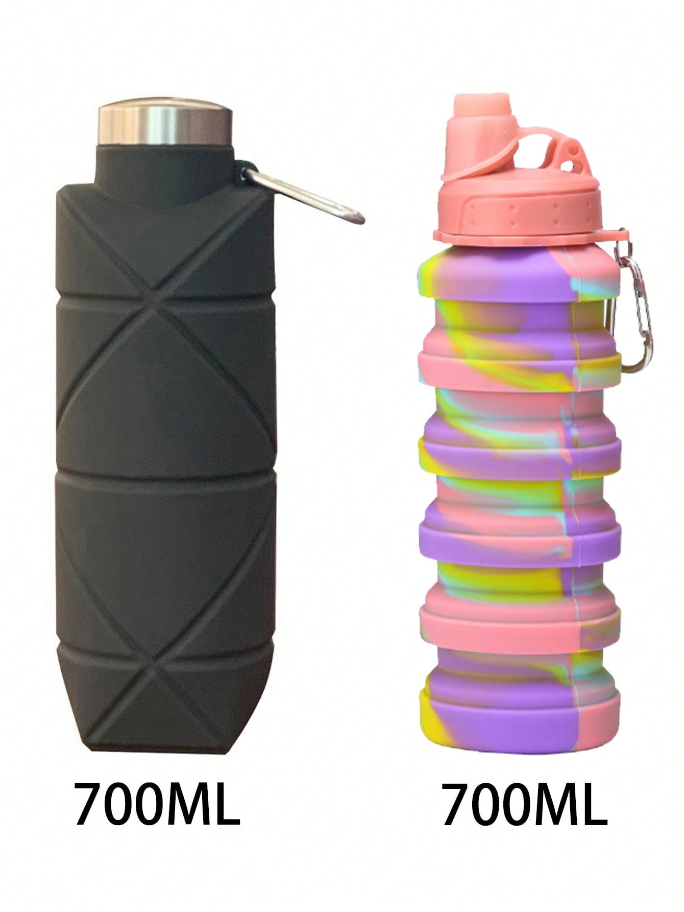 1PCCollapsible Water Bottle, Silicone Foldable Water Bottles For Travel, Easy-To-Carry Design And Compact Size, Suitable For Travel, Mountain Climbing, Outdoor Sports And Other Daily Birthday Use