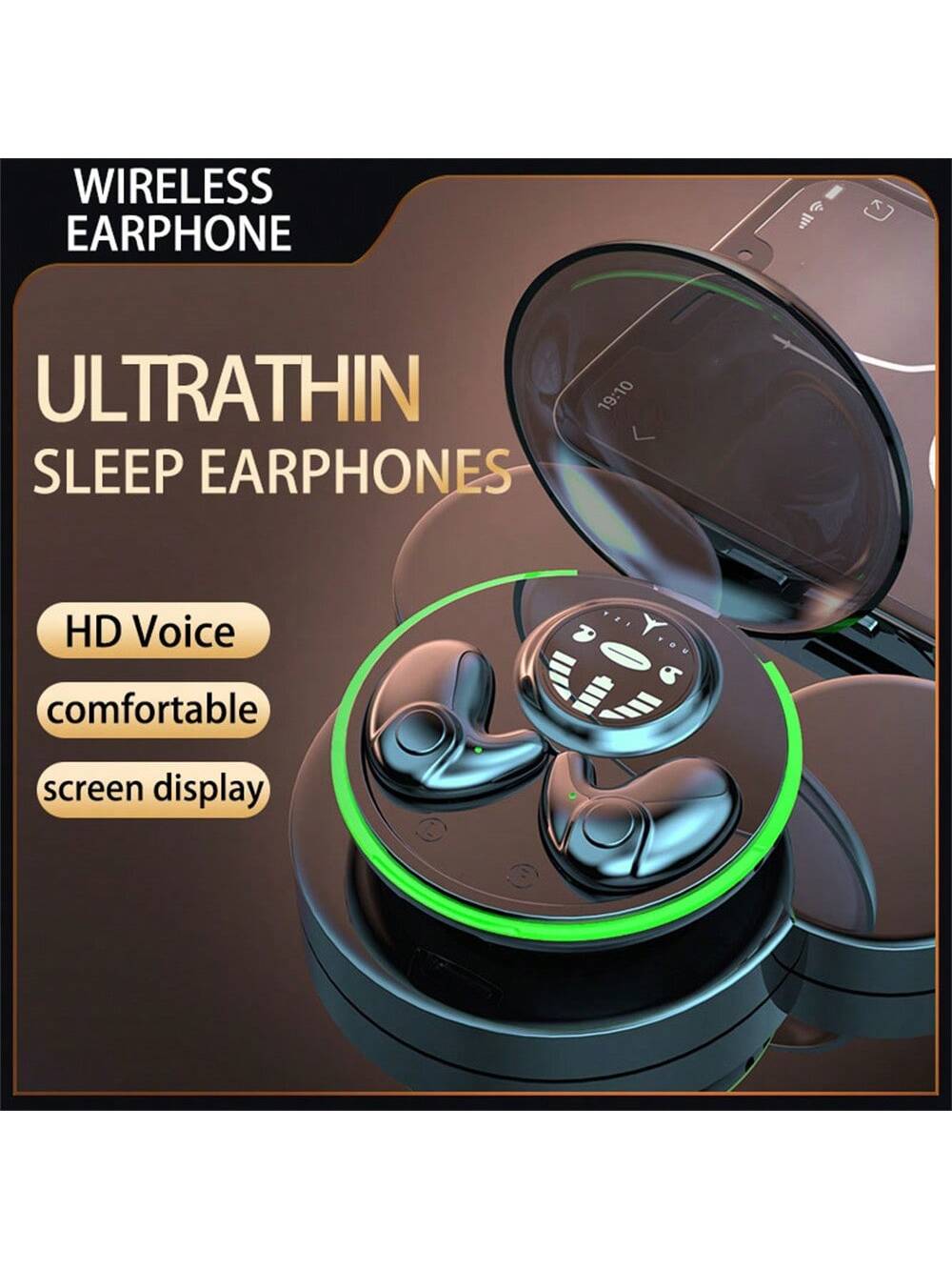 Ultra-Thin Sleeping Headphones 5.3 Wireless Bluetooth Headset Invisible Earbuds Hidden In Ear Button Sports Running HIFI Music Stereo Earphones Waterproof