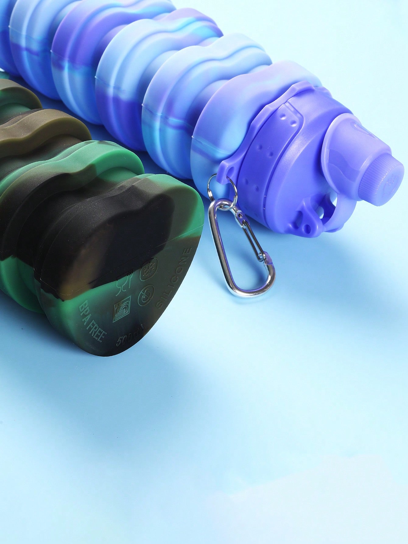 1PCCollapsible Water Bottle, Silicone Foldable Water Bottles For Travel, Easy-To-Carry Design And Compact Size, Suitable For Travel, Mountain Climbing, Outdoor Sports And Other Daily Birthday Use