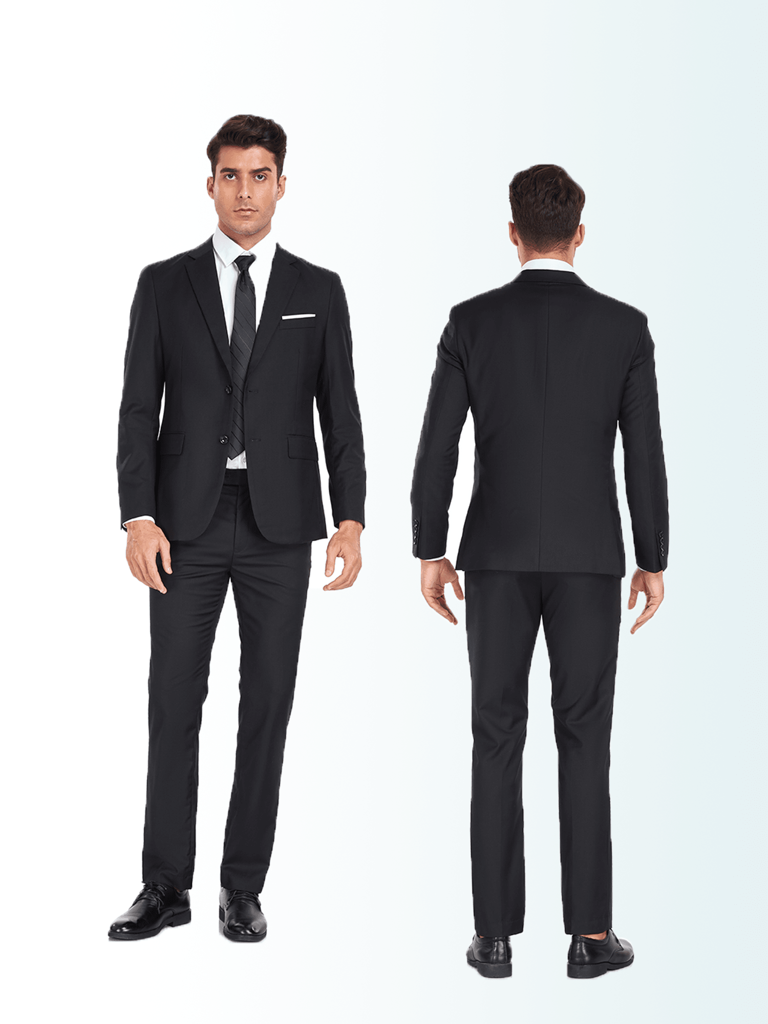 Men's Slim Fit 2 Piece Suit, 2 Button Notch Lapel Solid Jacket Pants Set, Party Wedding Dress Blazer Tux