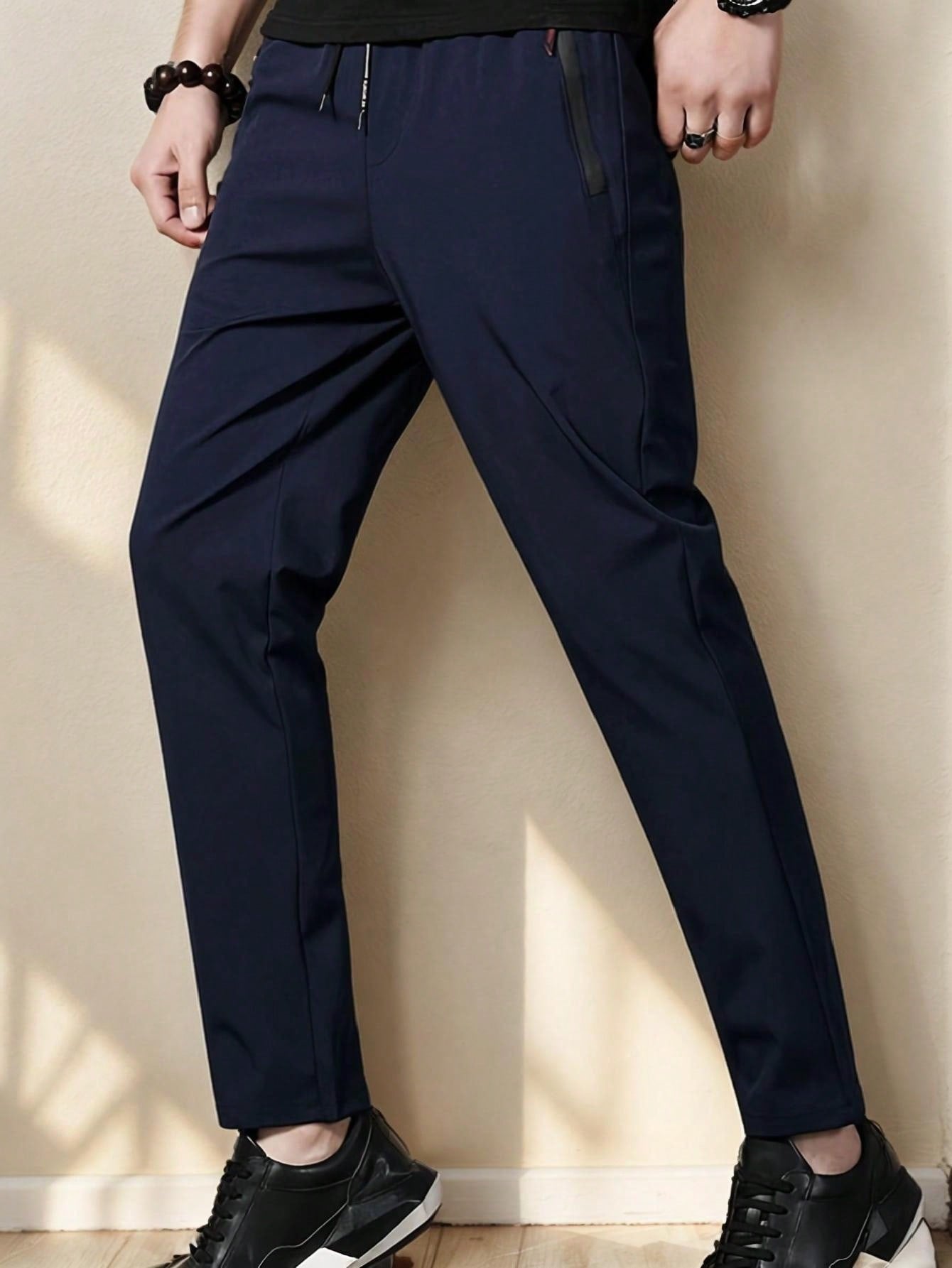 Men's Straight Cropped Athleisure Pants Suitable For Outdoor Activities And Travel