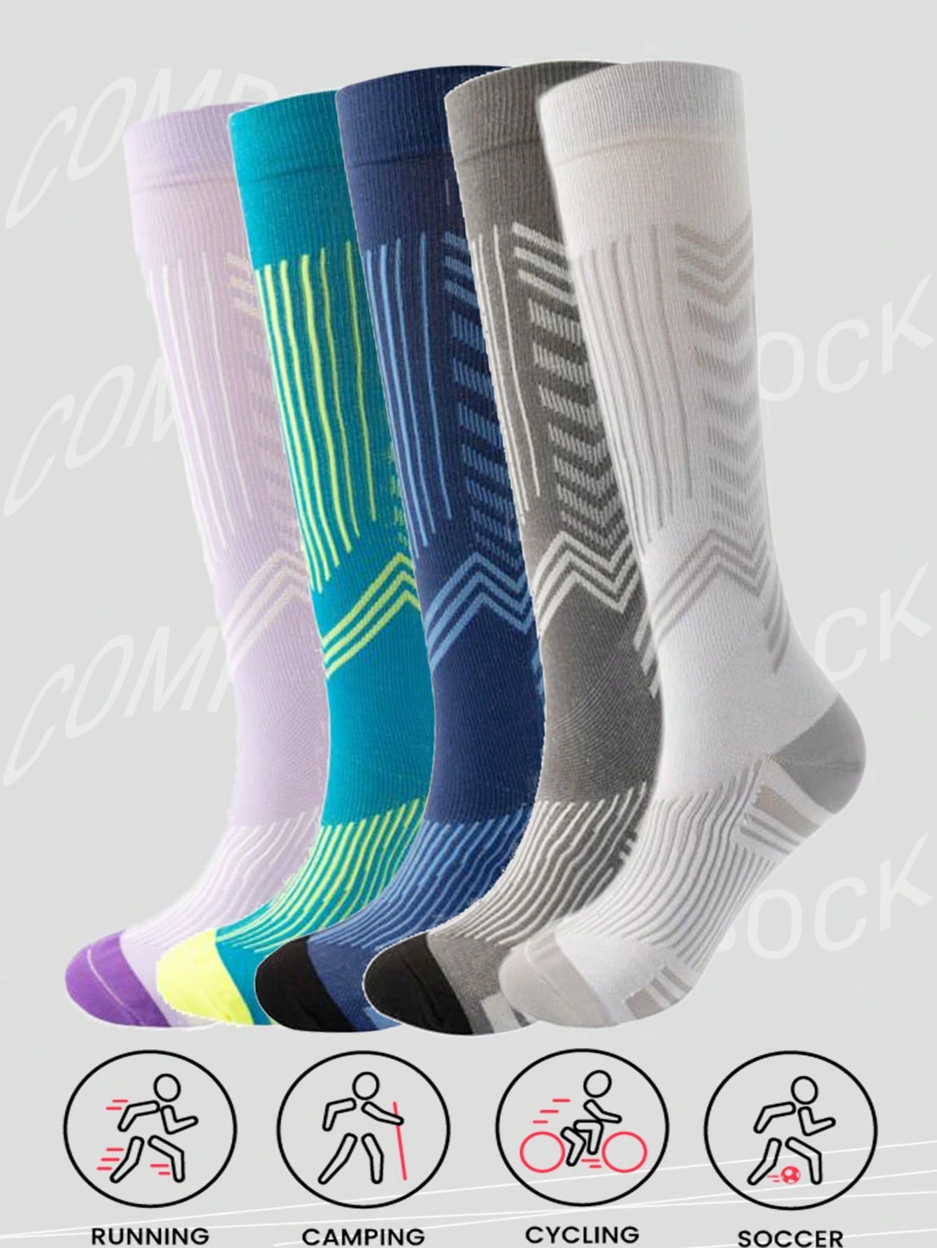 Unisex Professional Compression Socks Suitable For Running, Cycling, Hiking, And Long Standing