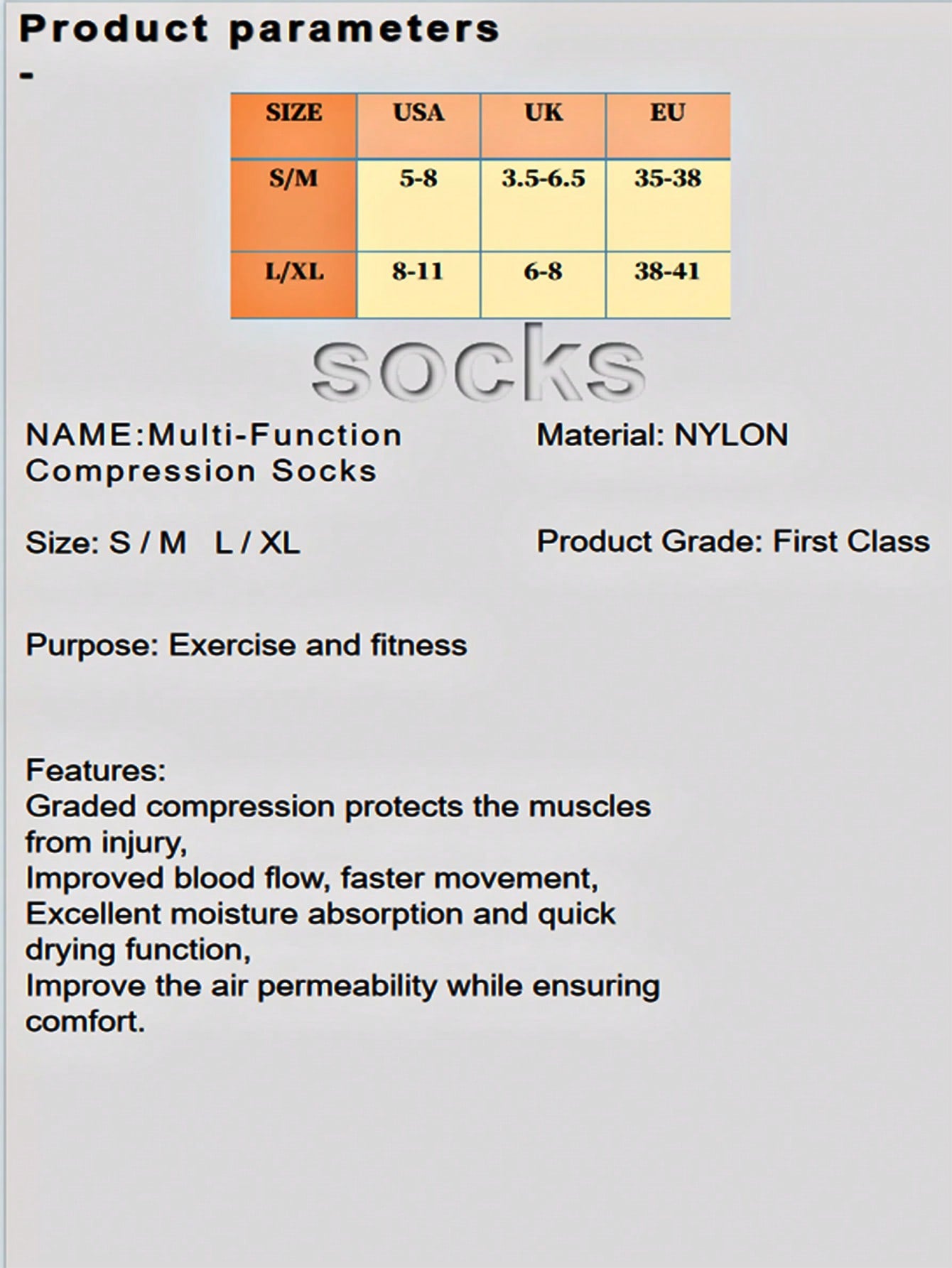 Unisex Professional Compression Socks Suitable For Running, Cycling, Hiking, And Long Standing