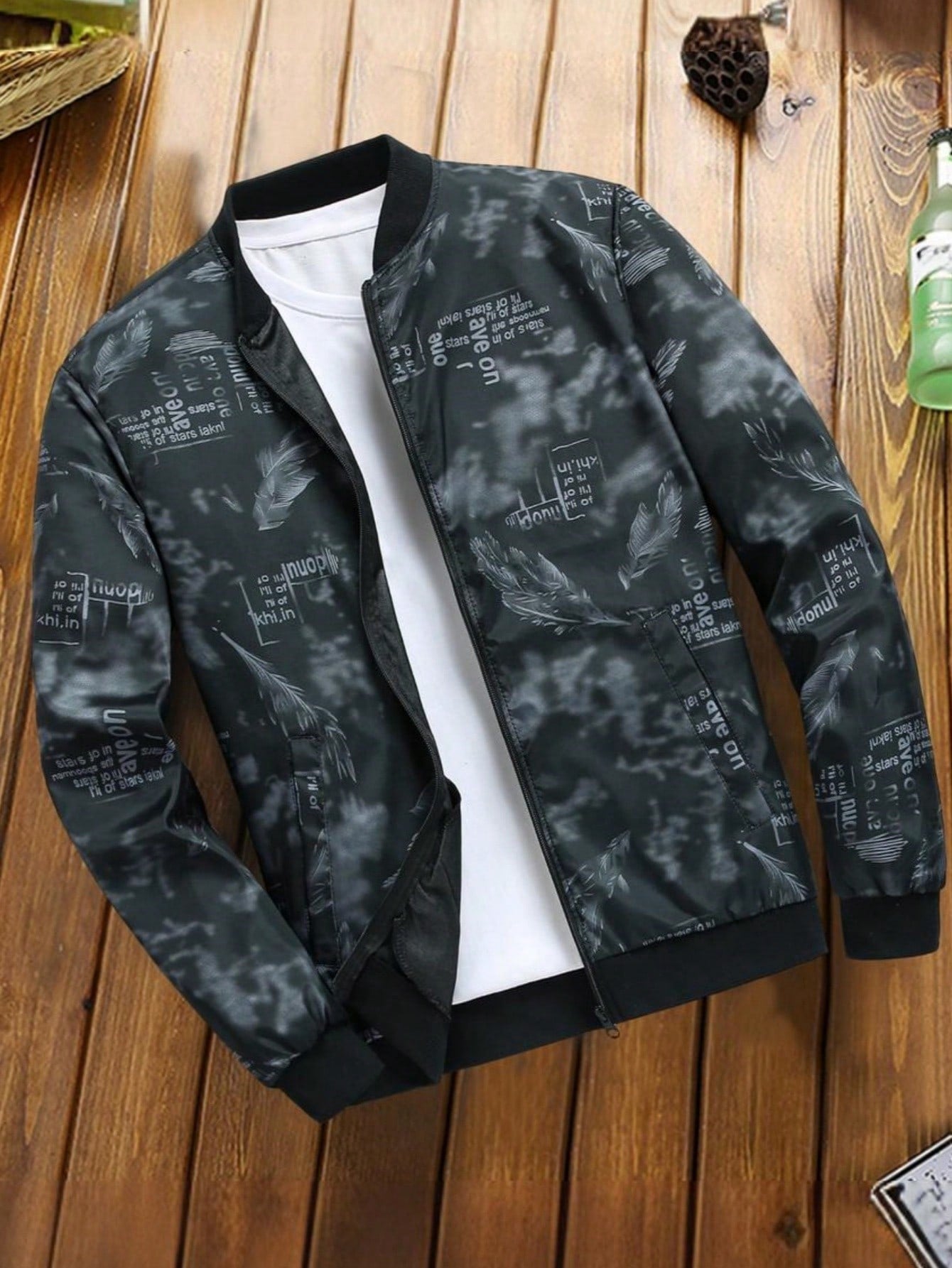 Boyfriend Style Men's Loose Fit Outdoor Casual Sports Jacket Windbreaker Bomber Zipper Coat