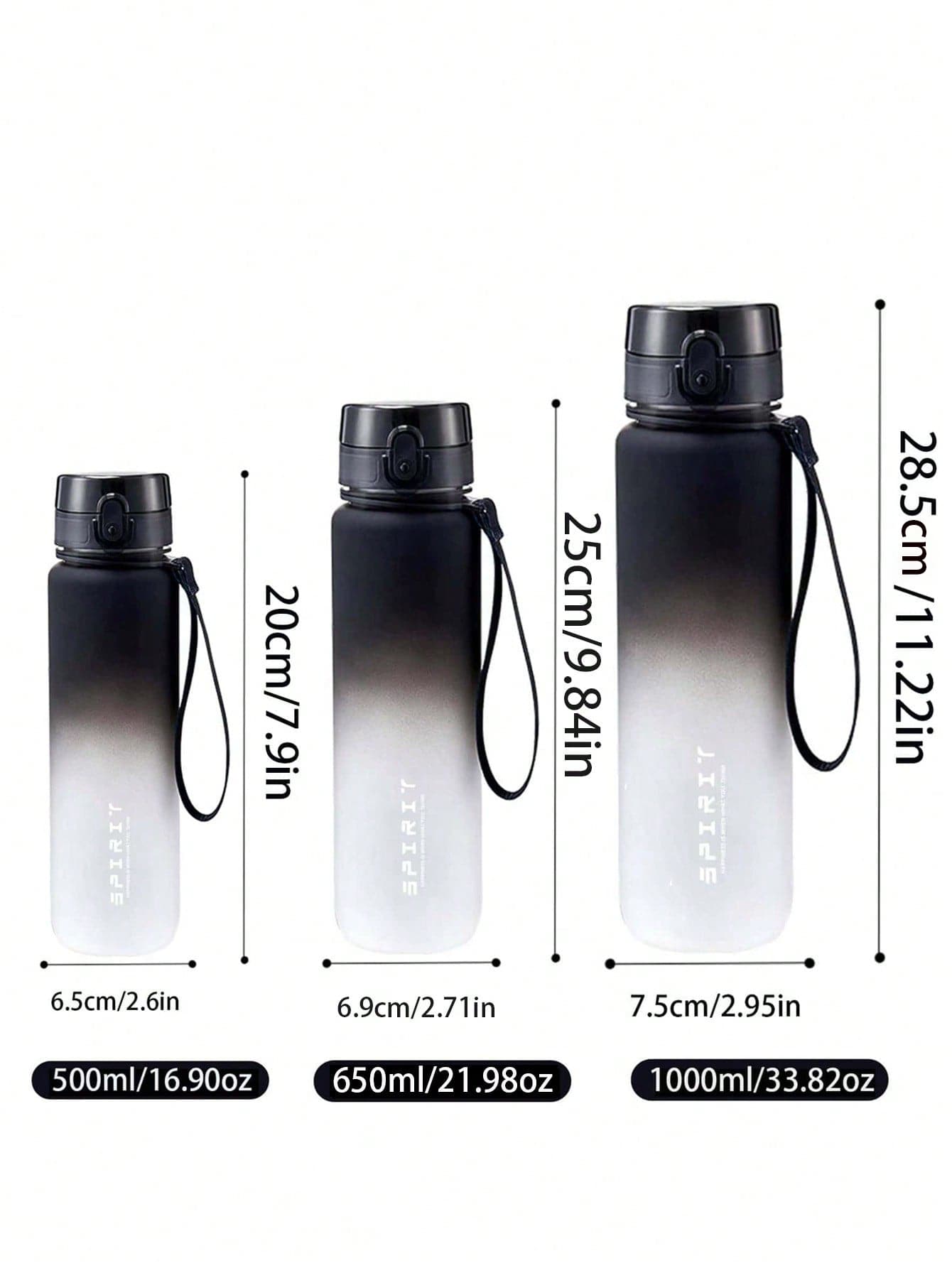 1PC 500ml, 650ml, 1000ml Large Capacity Plastic Gradient Water Cup, Outdoor Sports Water Cup, Direct Drinking Water Bottle For Easy Handling