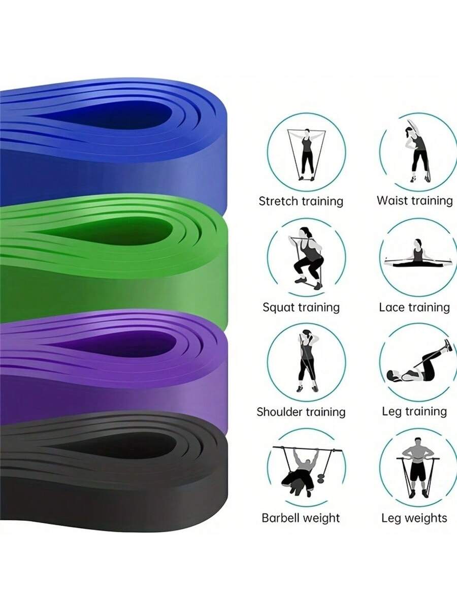 1pc/6pcs Fitness Elastic Band, Yoga Resistance Band, Suitable For Strength Training, Pilates, Yoga, Fitness