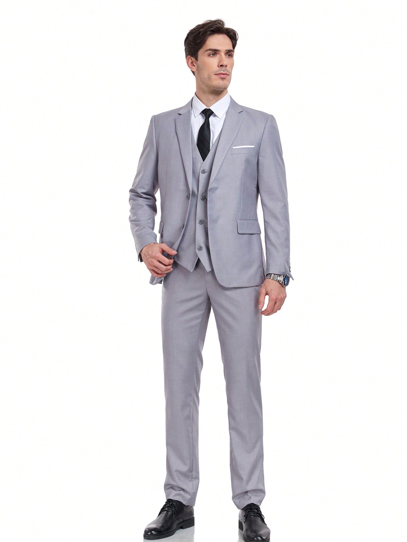 Adult Men's Three-Piece Suit Jacket Trousers Vest