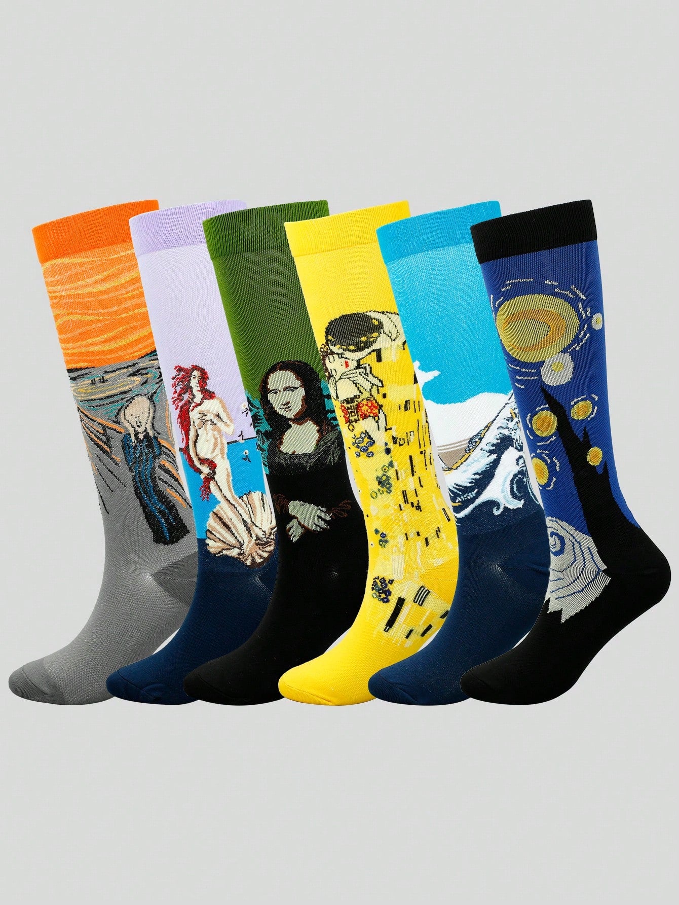 Vintage Oil Painting Compression Socks, Suitable For Running, Cycling, And Standing For Long Periods