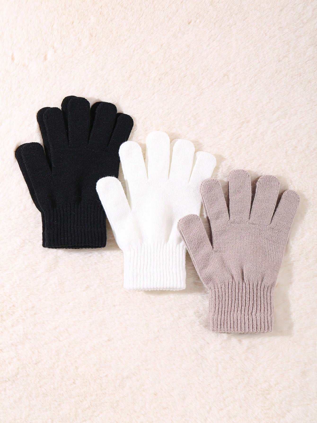 6 Pairs Winter Magic Gloves Black Knit Gloves Warm Stretchy Gloves For Cosplay Costume Cold Weather Halloween