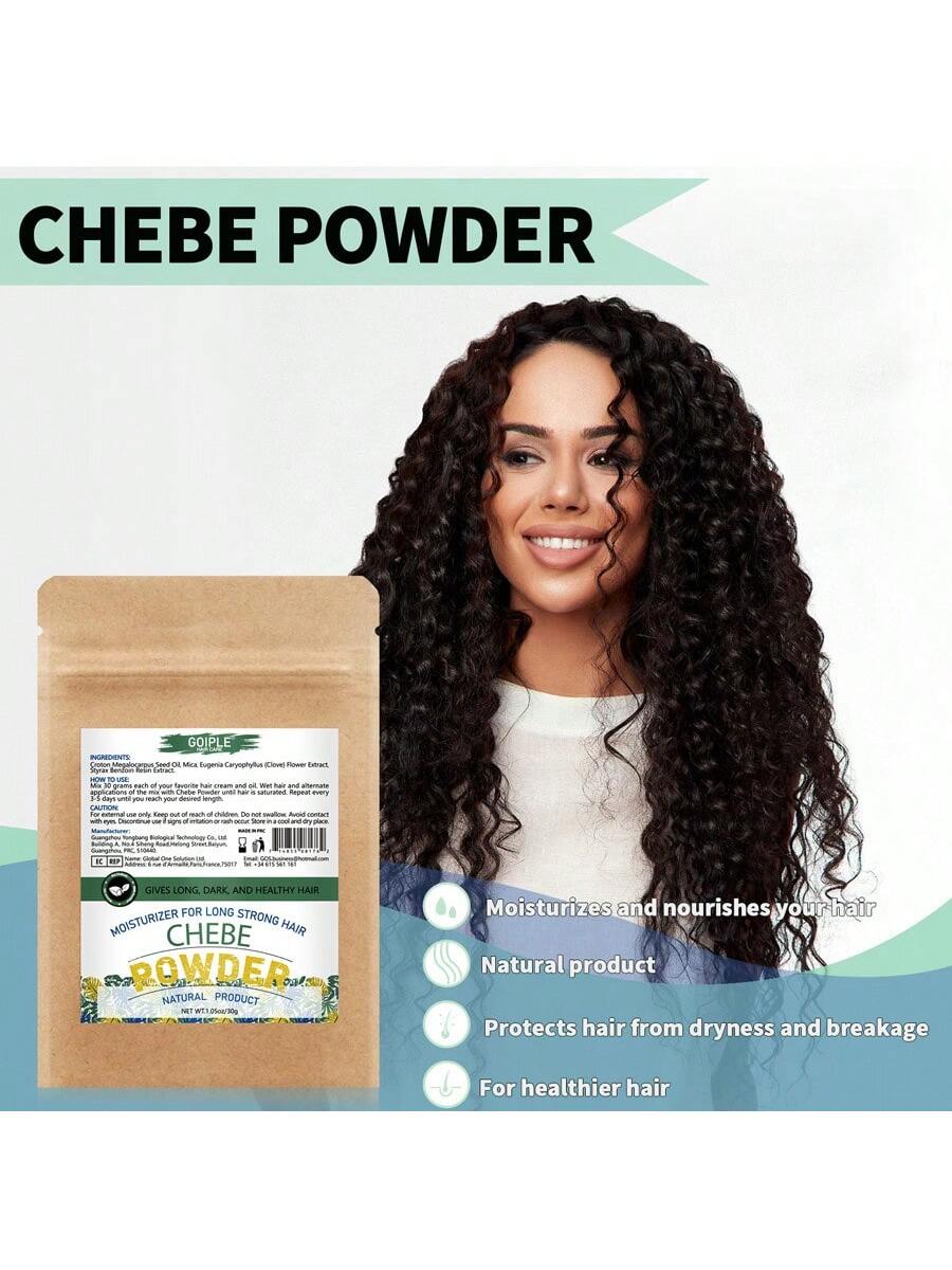 Natural Chebe Powder And Chebe Oil Set For Strengthening Hair, Moisturizing Treatment With Chebe Powder Repair Dry Damaged Essence Oil Hair Repairs Split Ends Serum Conditioning Care (2fl.Oz/60ml Chebe Oil And 1.05oz/30g Chebe Powder)