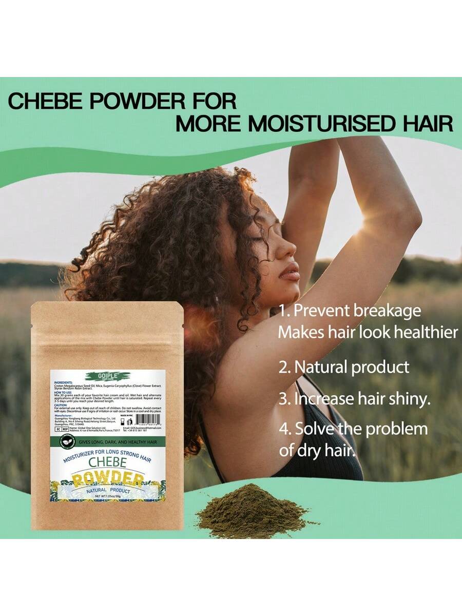 Natural Chebe Powder And Chebe Oil Set For Strengthening Hair, Moisturizing Treatment With Chebe Powder Repair Dry Damaged Essence Oil Hair Repairs Split Ends Serum Conditioning Care (2fl.Oz/60ml Chebe Oil And 1.05oz/30g Chebe Powder)