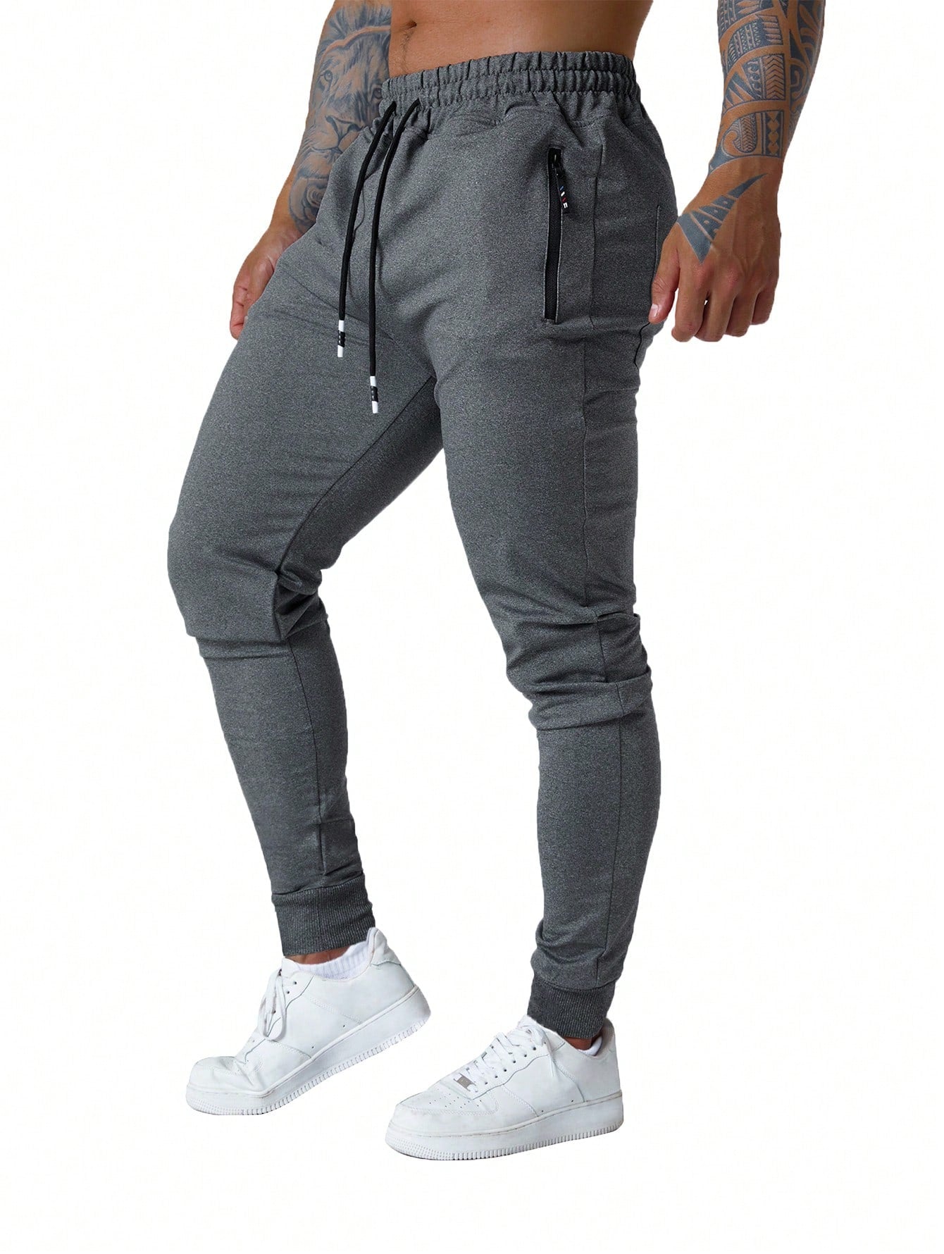 3 Pcs Mens Jogger Sweatpants With Drawstring Zipped Pockets Athletic Track Pants For Gym Running Workout