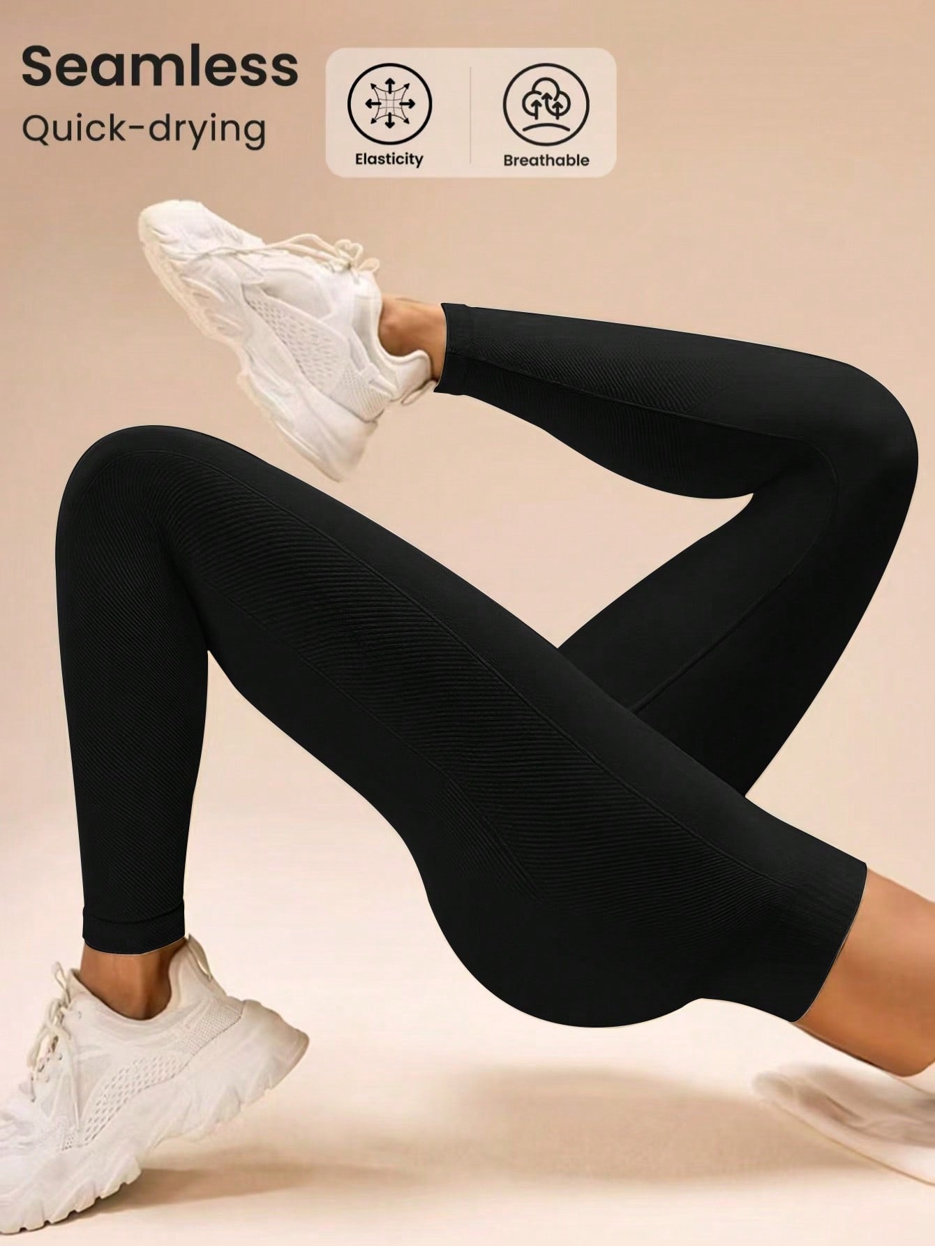 Solid High Waist Slim-Fit Leggings, Casual Everyday Wear