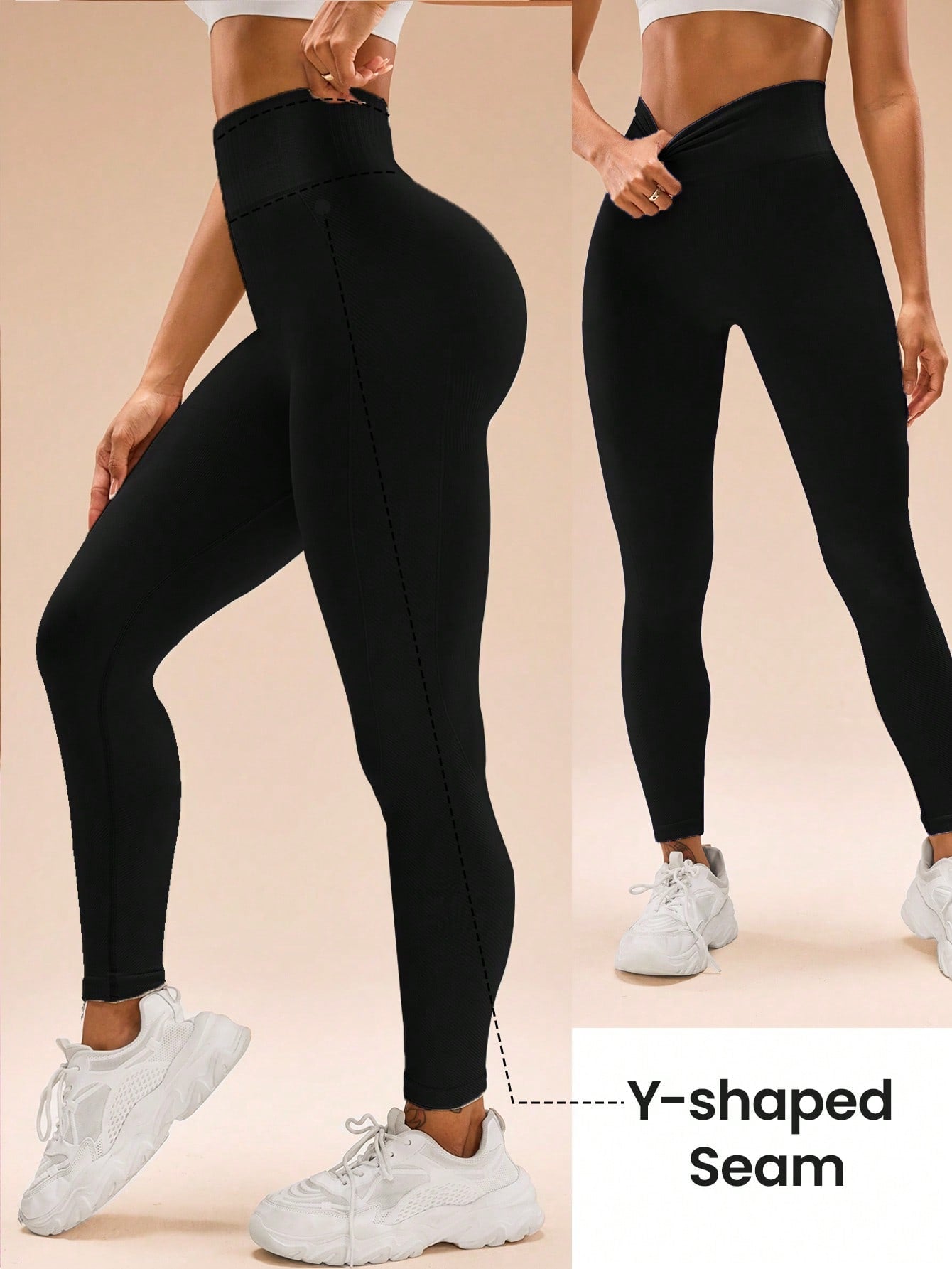 Solid High Waist Slim-Fit Leggings, Casual Everyday Wear