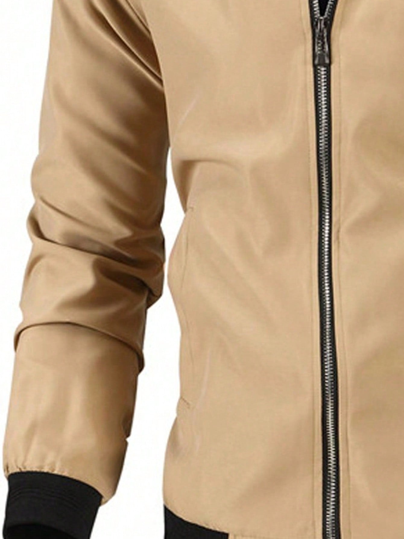 Boyfriend Style Men's Autumn Contrast Color Baseball Collar Casual Wind Jacket