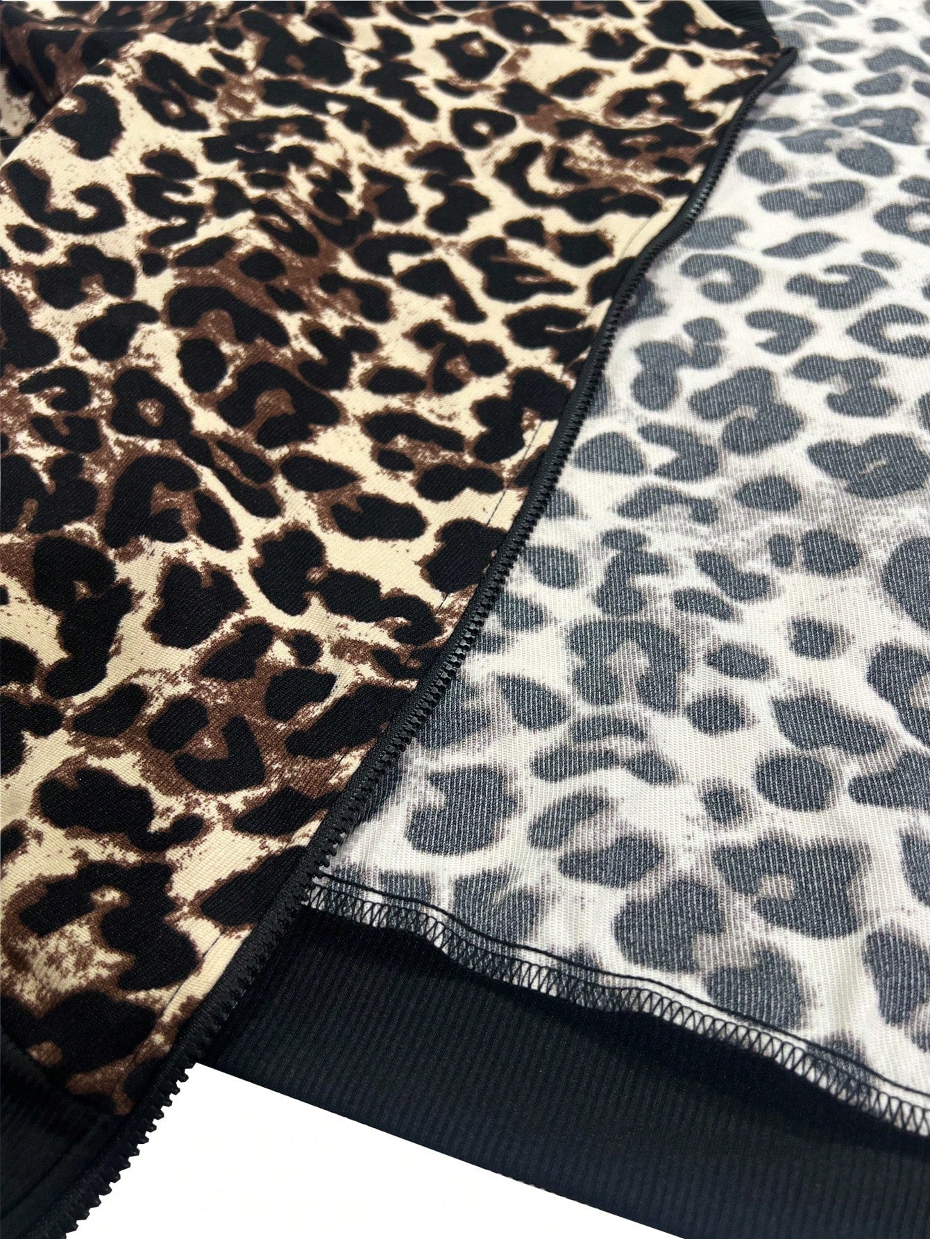 Relaxiva Leopard Print Zip Up Bomber Jacket