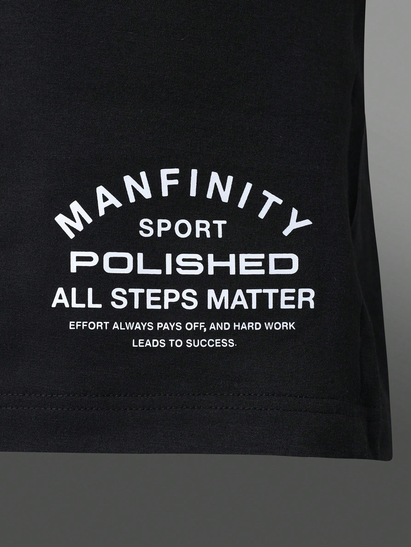 Manfinity Sport Polished Boyfriend Style Men's Letter Print Round Neck Short Sleeve T-Shirt And Shorts Sports Suit