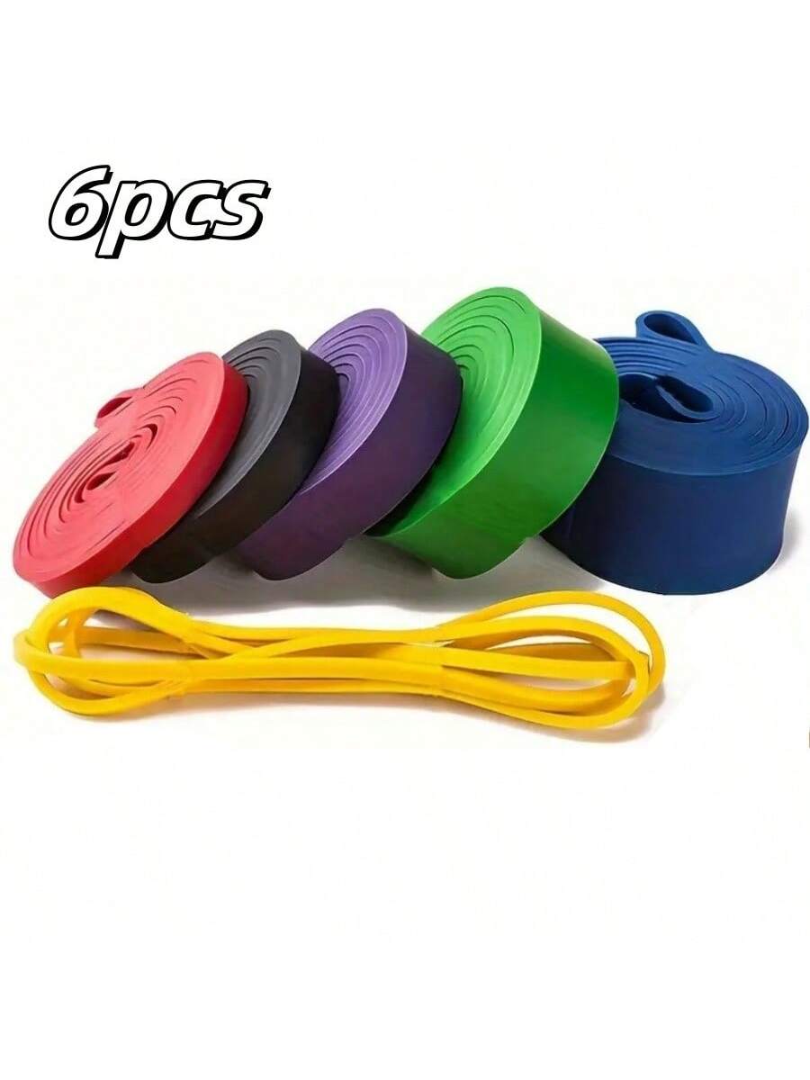 1pc/6pcs Fitness Elastic Band, Yoga Resistance Band, Suitable For Strength Training, Pilates, Yoga, Fitness