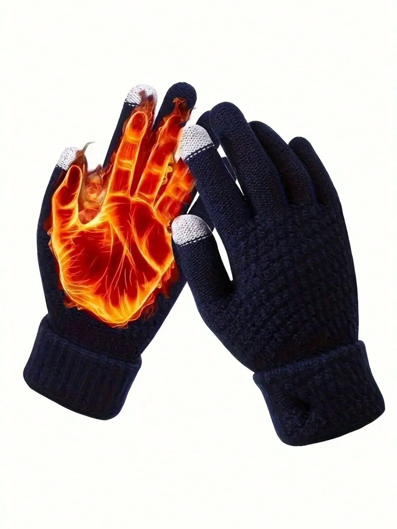 1 Pair Unisex Winter Warm Touchscreen Gloves, Thermal Lined Thickened Anti-Slip Knitted Gloves For Cycling, Driving, Outdoor Sports, Suitable For Men And Women