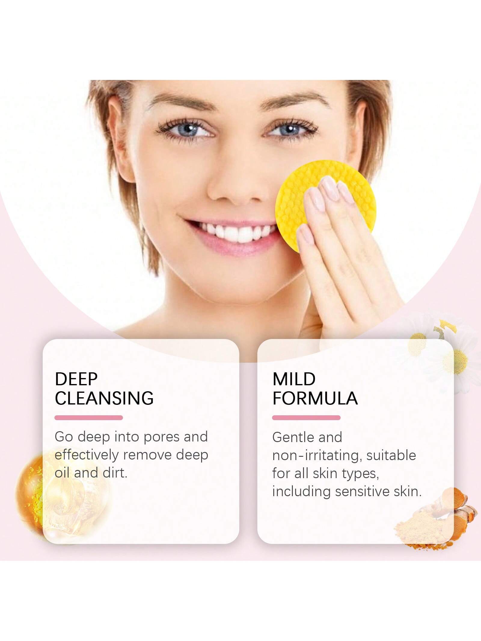 120pcs Turmeric Exfoliating Facial Pads, Gentle Cleansing, Refreshing, Moisturizing Skincare Cleansing Pads For Daily Care