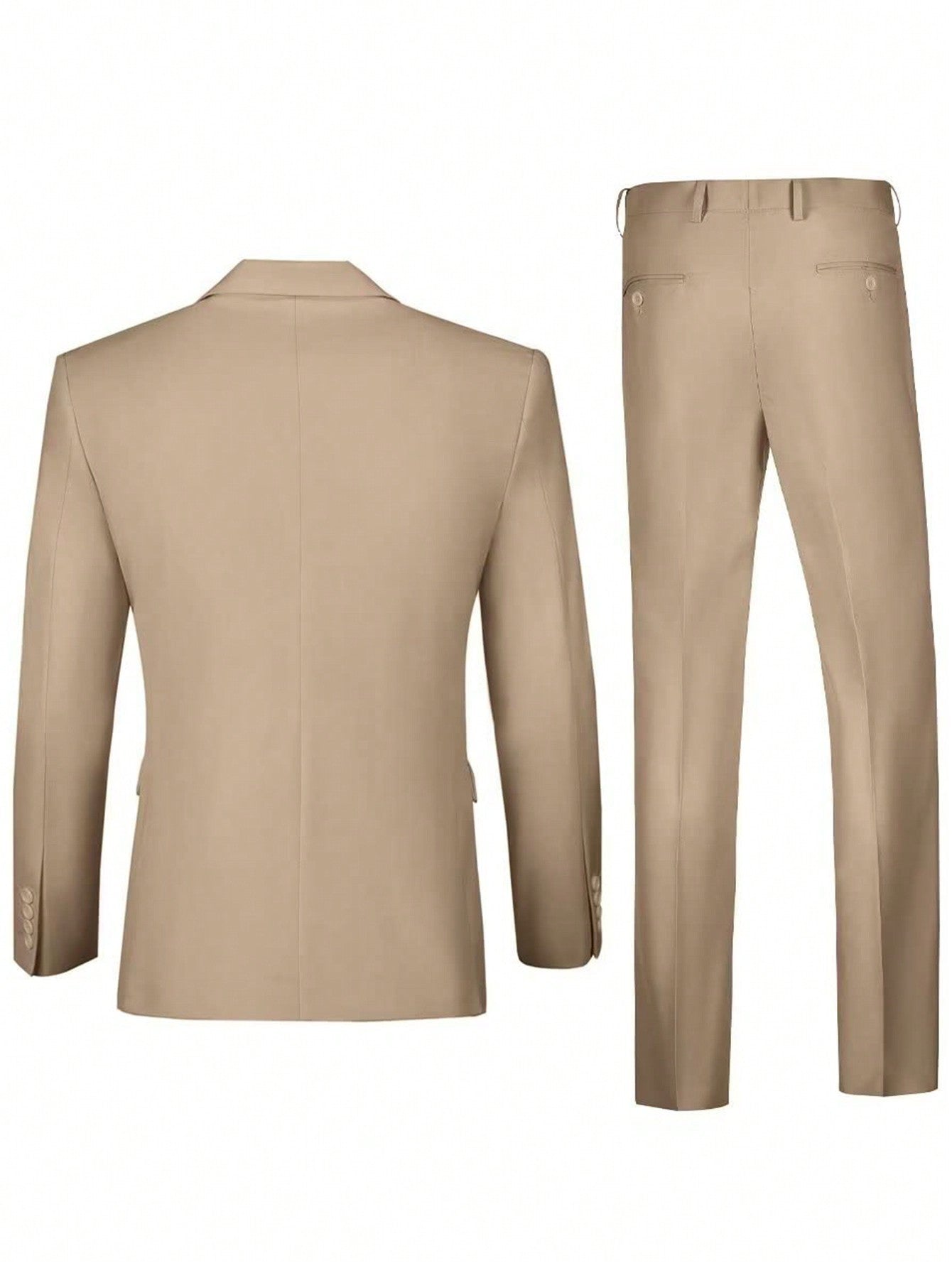 Men's Champagne Two-Piece Suit Jacket Trousers