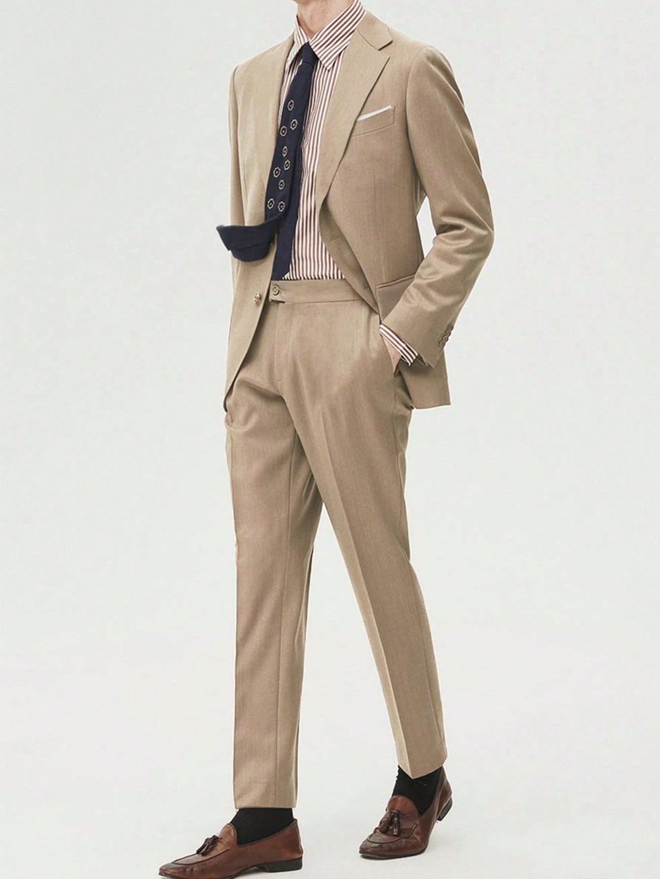 Men's Champagne Two-Piece Suit Jacket Trousers