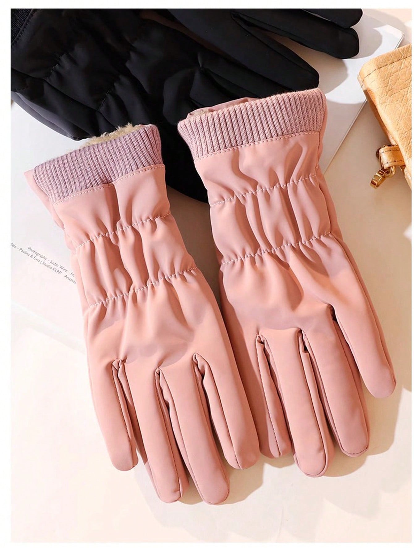 Cycling Waterproof Gloves For Women, New Winter Design, Windproof Warm Thick Thermal Lined Fingerless Gloves For Riding, Motorcycle