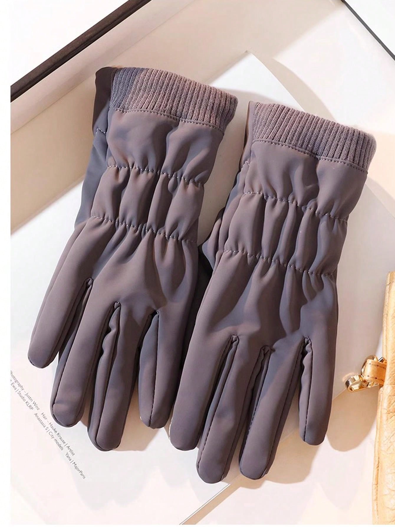 Cycling Waterproof Gloves For Women, New Winter Design, Windproof Warm Thick Thermal Lined Fingerless Gloves For Riding, Motorcycle