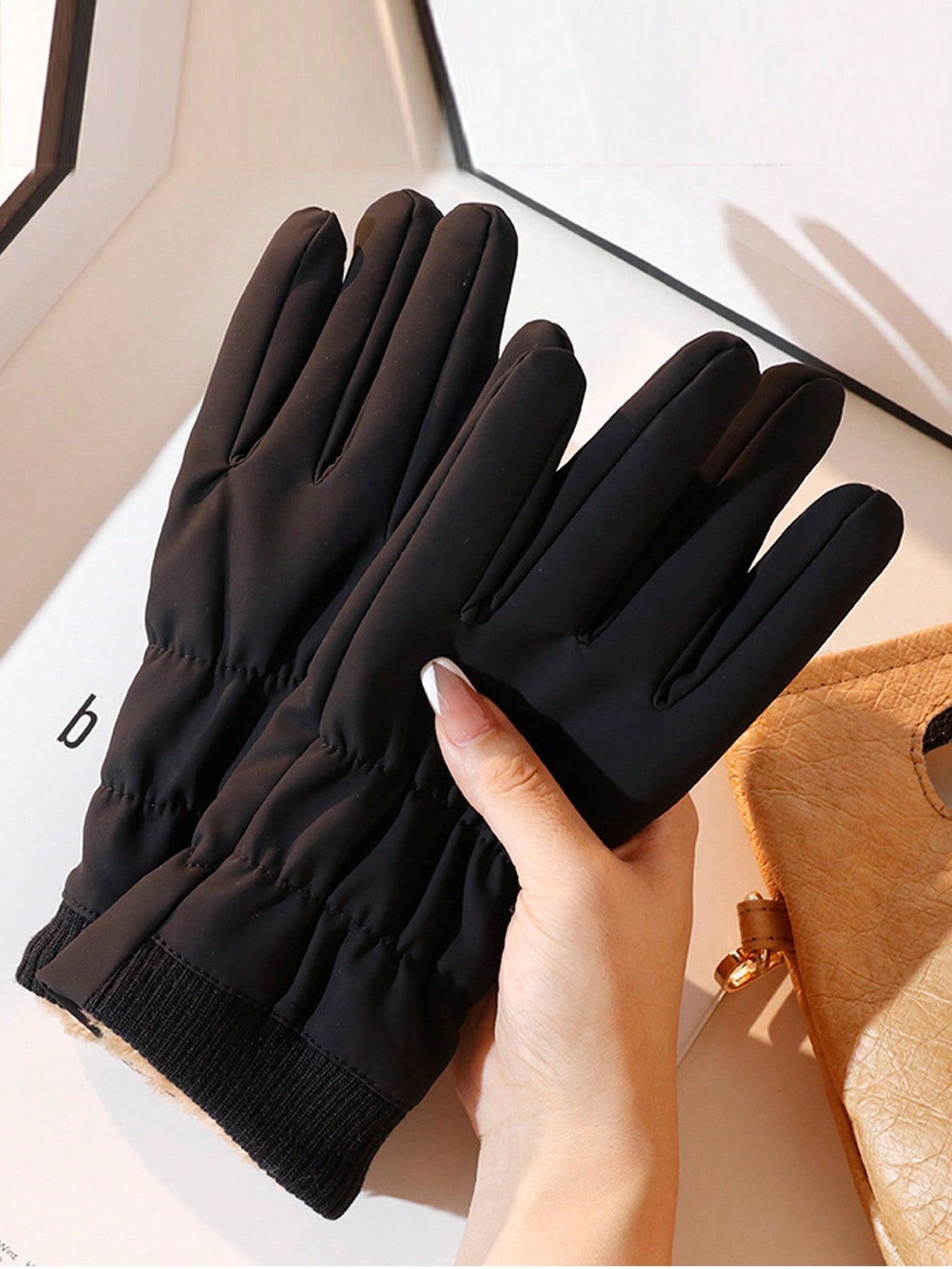 Cycling Waterproof Gloves For Women, New Winter Design, Windproof Warm Thick Thermal Lined Fingerless Gloves For Riding, Motorcycle