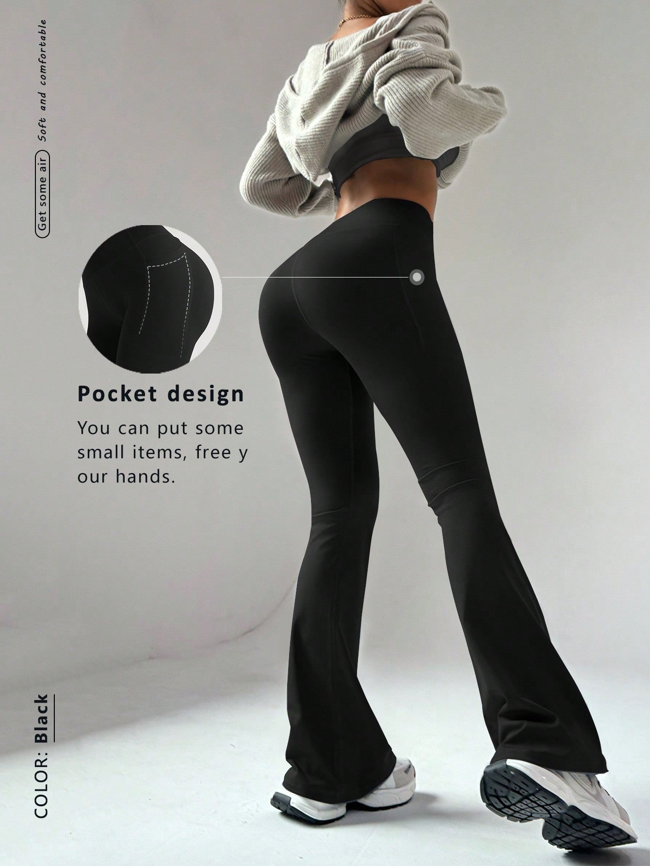 Loose Comfortable Fashionable Lifting Design Sexy Wide Leg Yoga Pants With Hidden Pockets For Workout