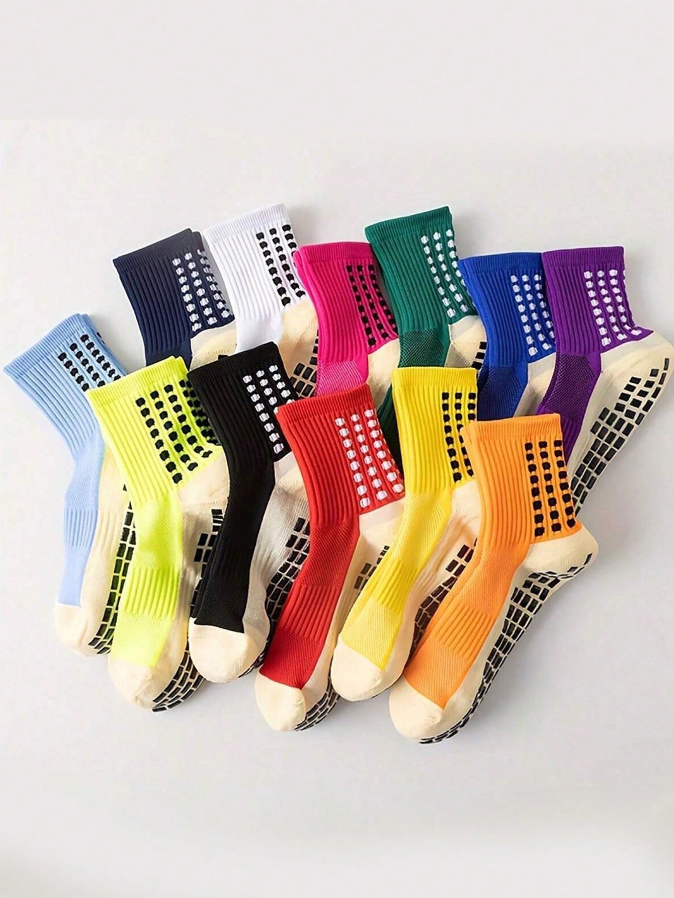 9pcs/Set (Random) Thickened Terry Cloth Soccer Socks, Mid-Calf Long Tube Non-Slip Socks For Football, Unisex Couple Sports Socks