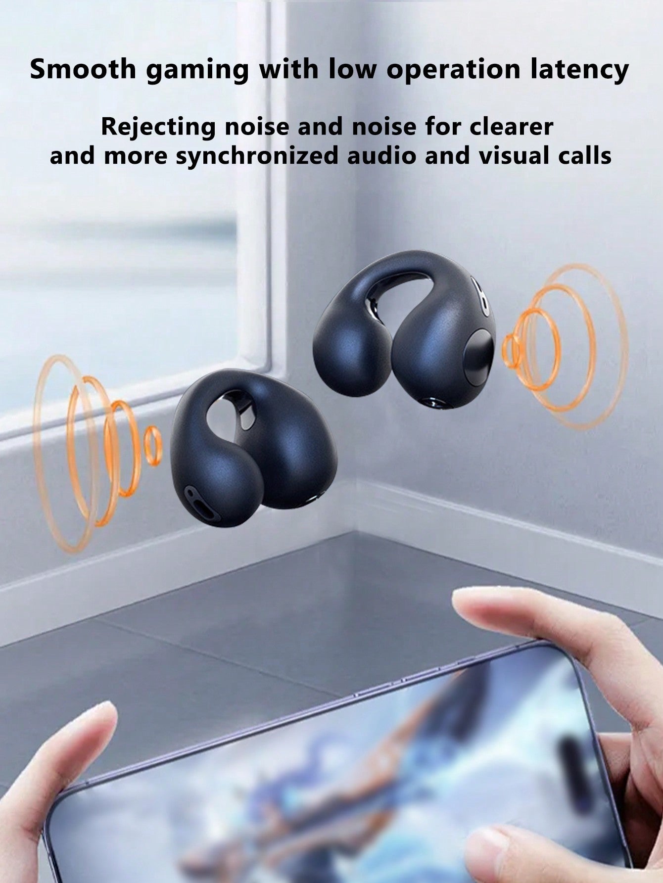 Pancoat Wireless Earbuds With 5.3 Bluetooth, Clip-On Design Wireless Sports Earphones, Extra Long Playback Time, Model S12