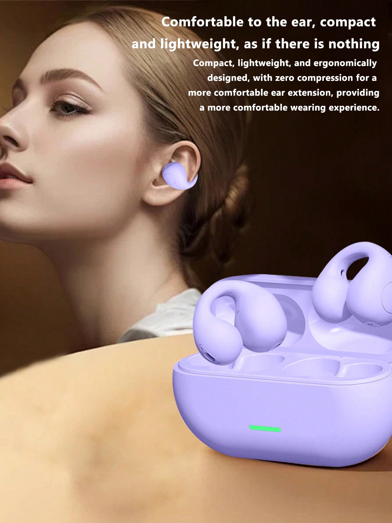 Pancoat Wireless Earbuds With 5.3 Bluetooth, Clip-On Design Wireless Sports Earphones, Extra Long Playback Time, Model S12