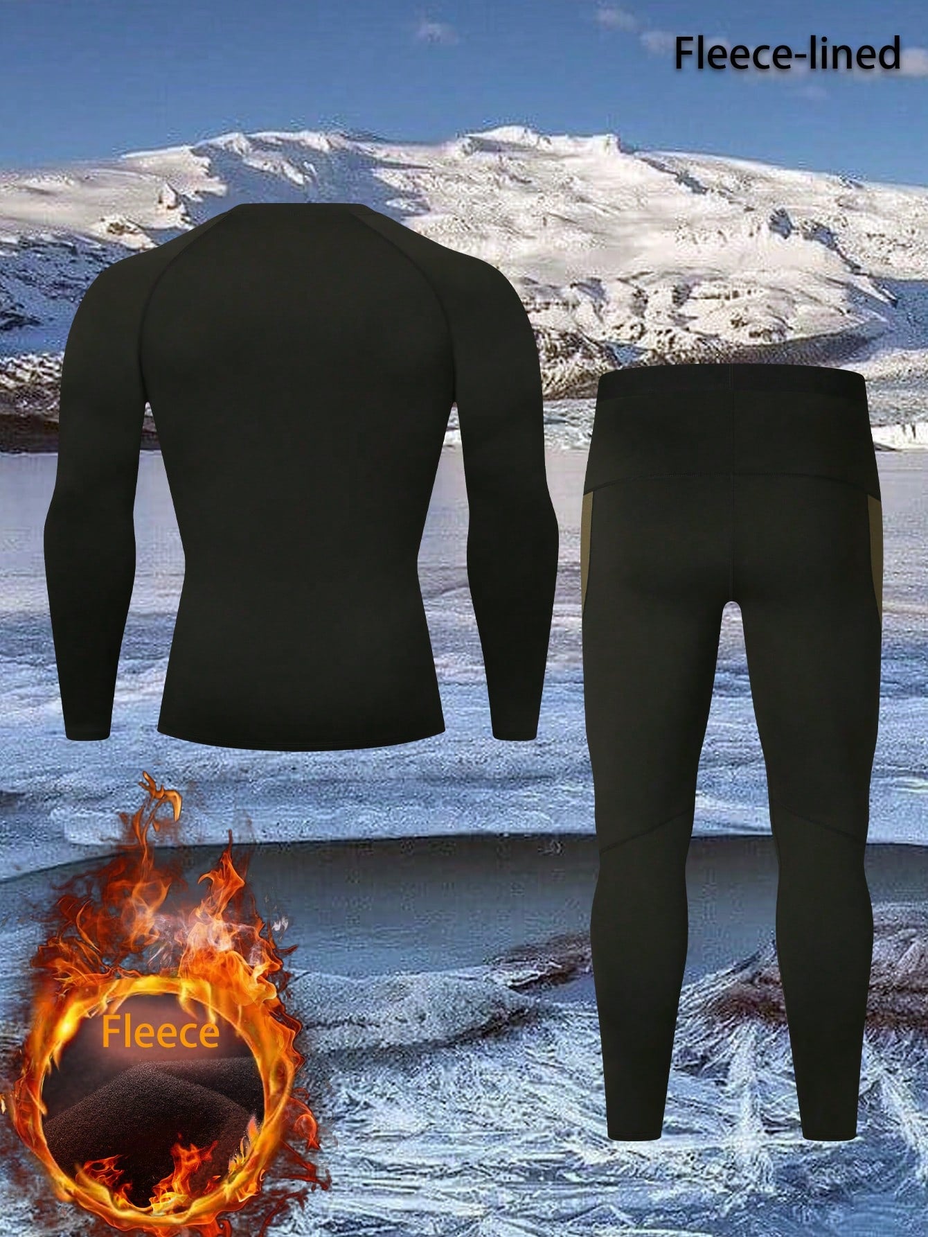 Boyfriend Style Men's Winter Thermal Underwear Set - Thermal Lined Sports Top And Bottom Thermal Base Layer, Suit For Fitness, Outdoor Sports, Hiking, Hunting, Skiing