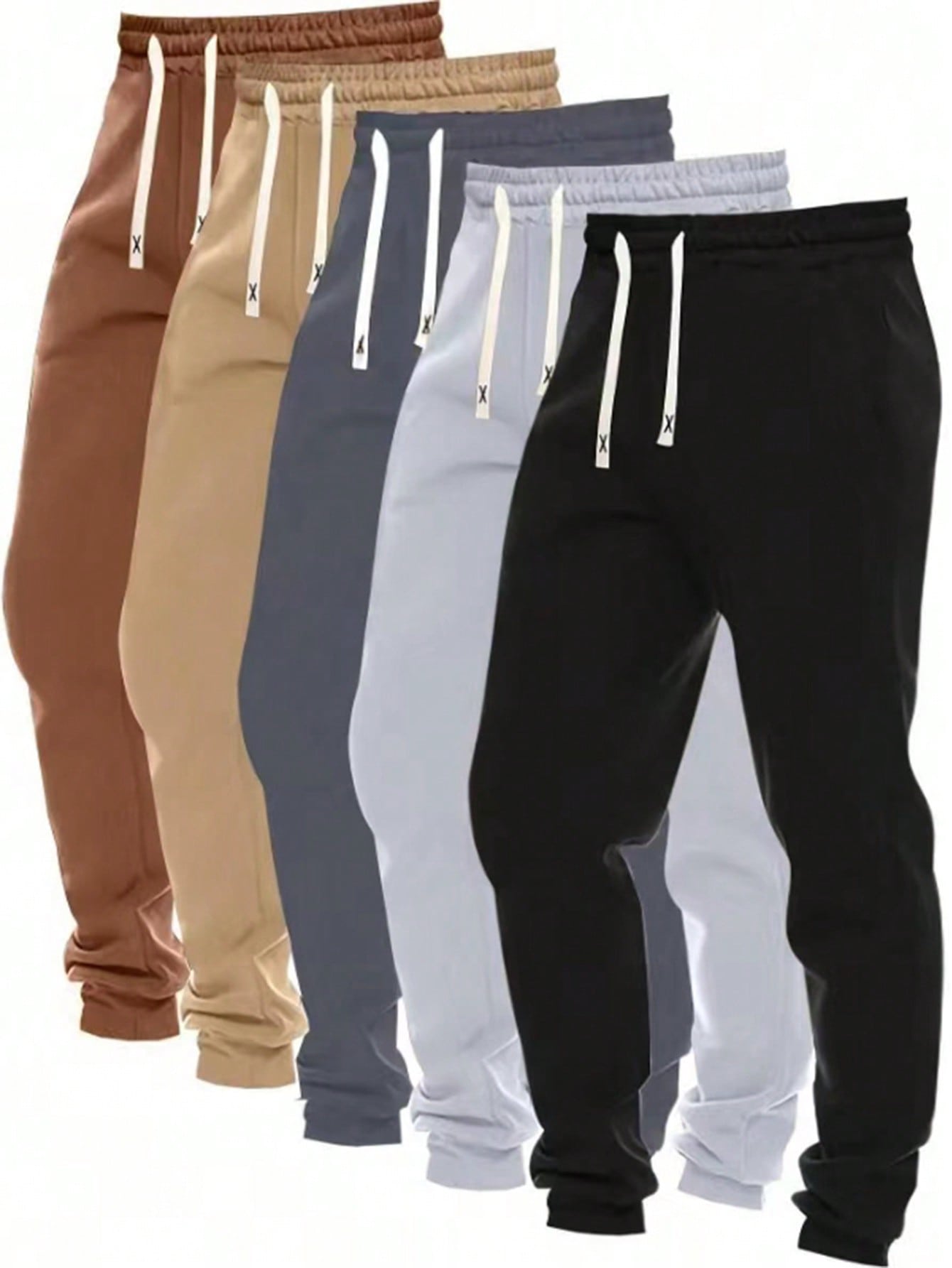 New Men's Regular Fit Drawstring Waist Pockets Slim Sports Pants, Suitable For Outdoor Activities In Spring