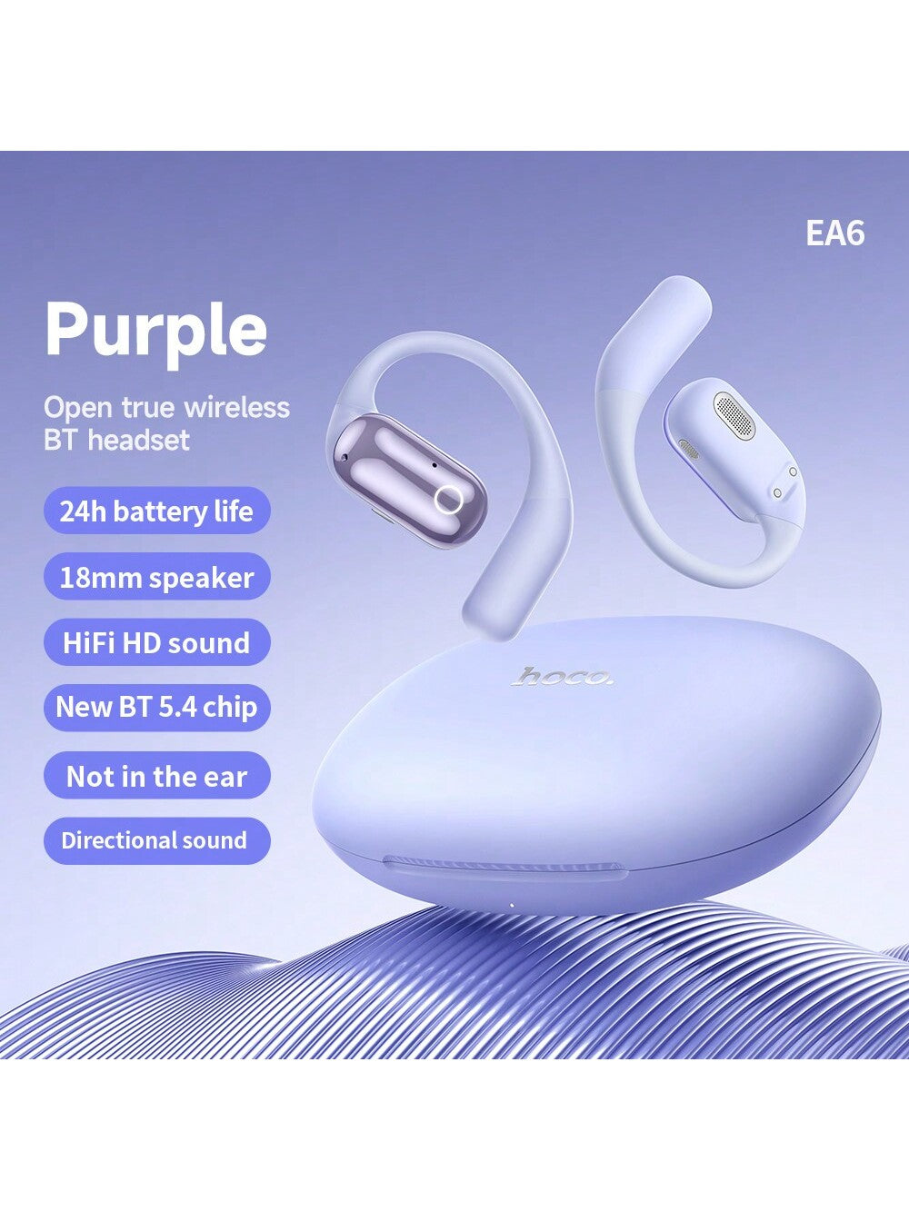 HOCO Open-Ear True Wireless Bluetooth Earphones, Lightweight