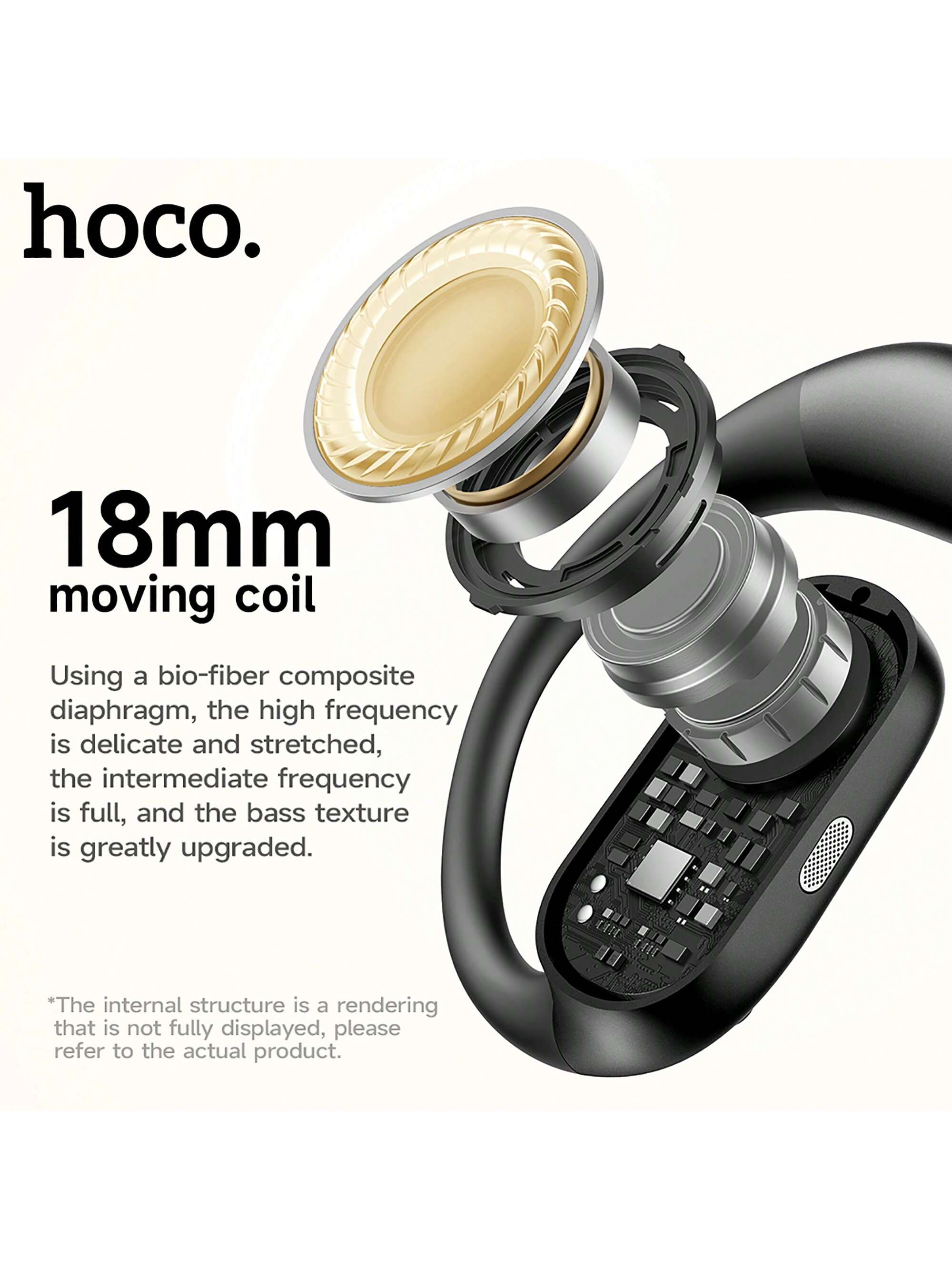 HOCO Open-Ear True Wireless Bluetooth Earphones, Lightweight