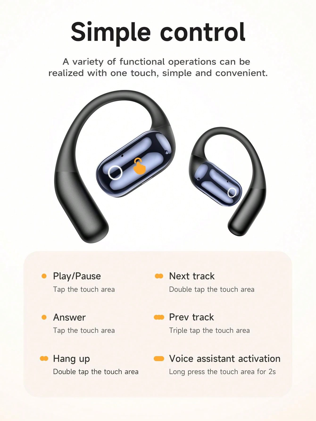 HOCO Open-Ear True Wireless Bluetooth Earphones, Lightweight