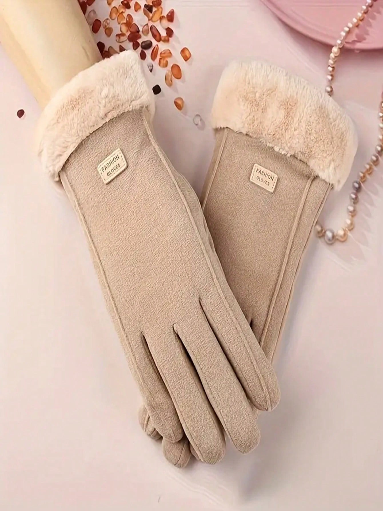 1 Pair Women Thickened Warm Thermal Lined Touch Screen Gloves, Suitable For Driving, Outdoor Sports, Cycling, Exercise, Walking, Autumn/Winter