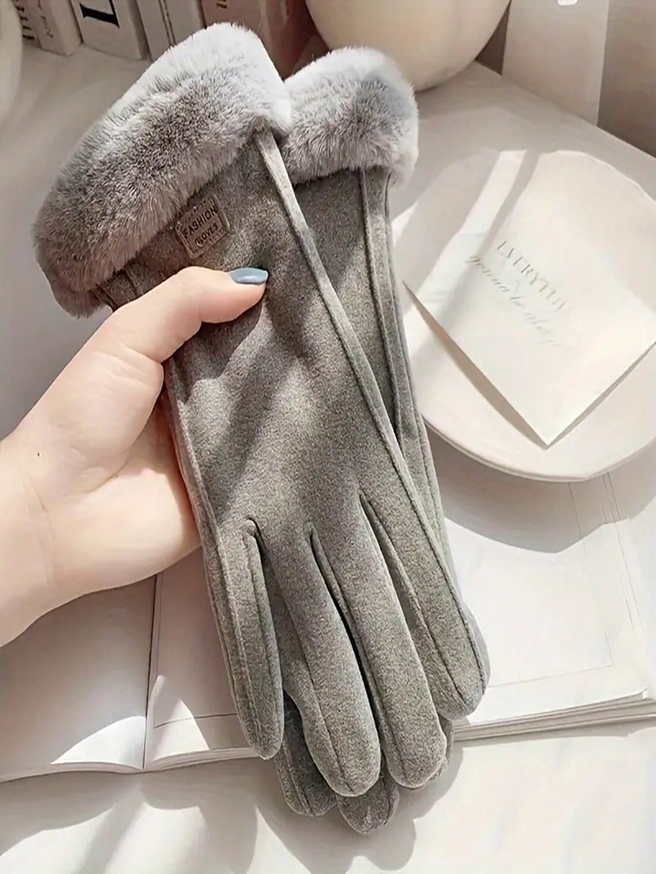 1 Pair Women Thickened Warm Thermal Lined Touch Screen Gloves, Suitable For Driving, Outdoor Sports, Cycling, Exercise, Walking, Autumn/Winter