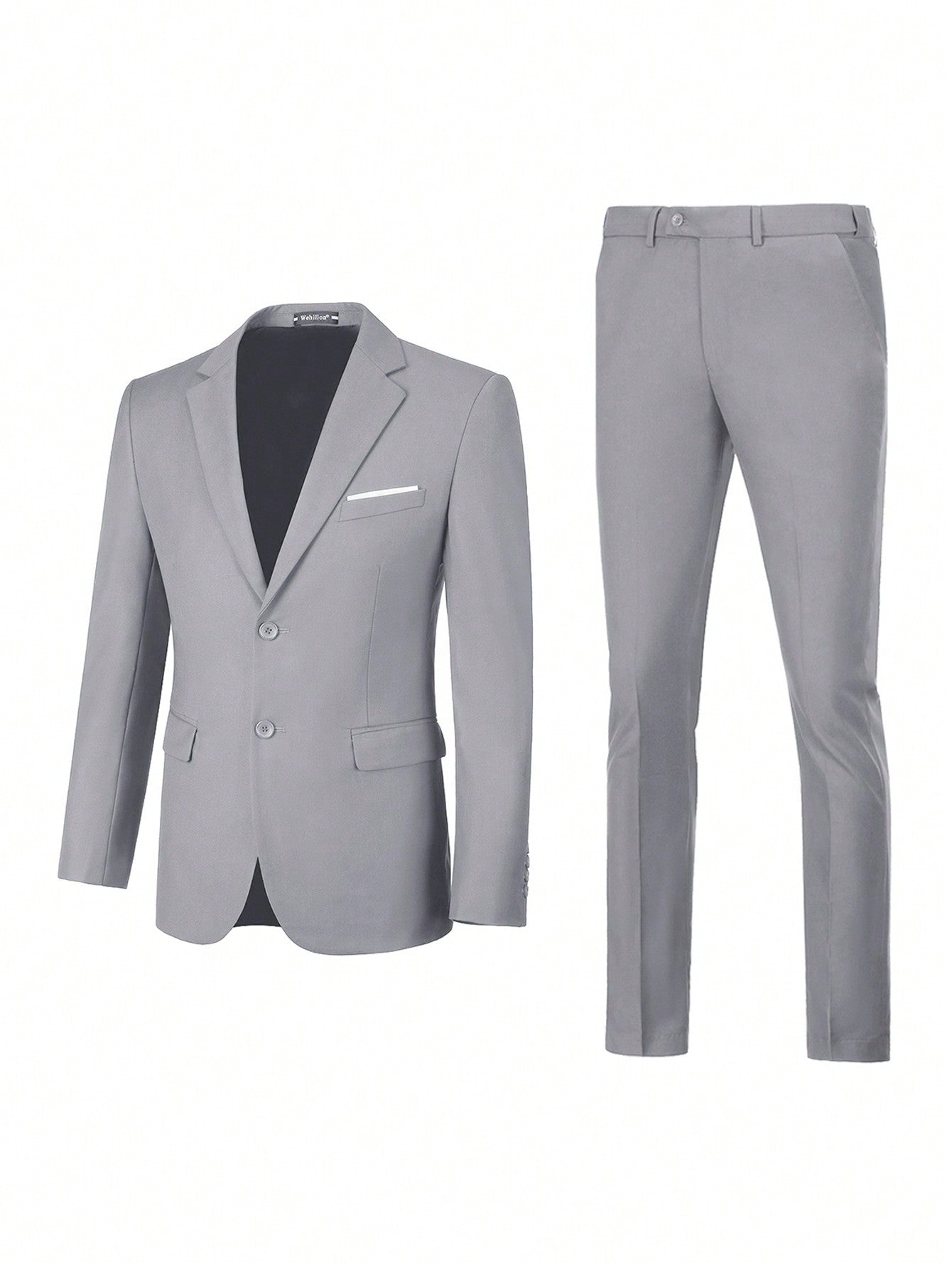 Men's Light Gray Suit Two -Piece Suit Pants