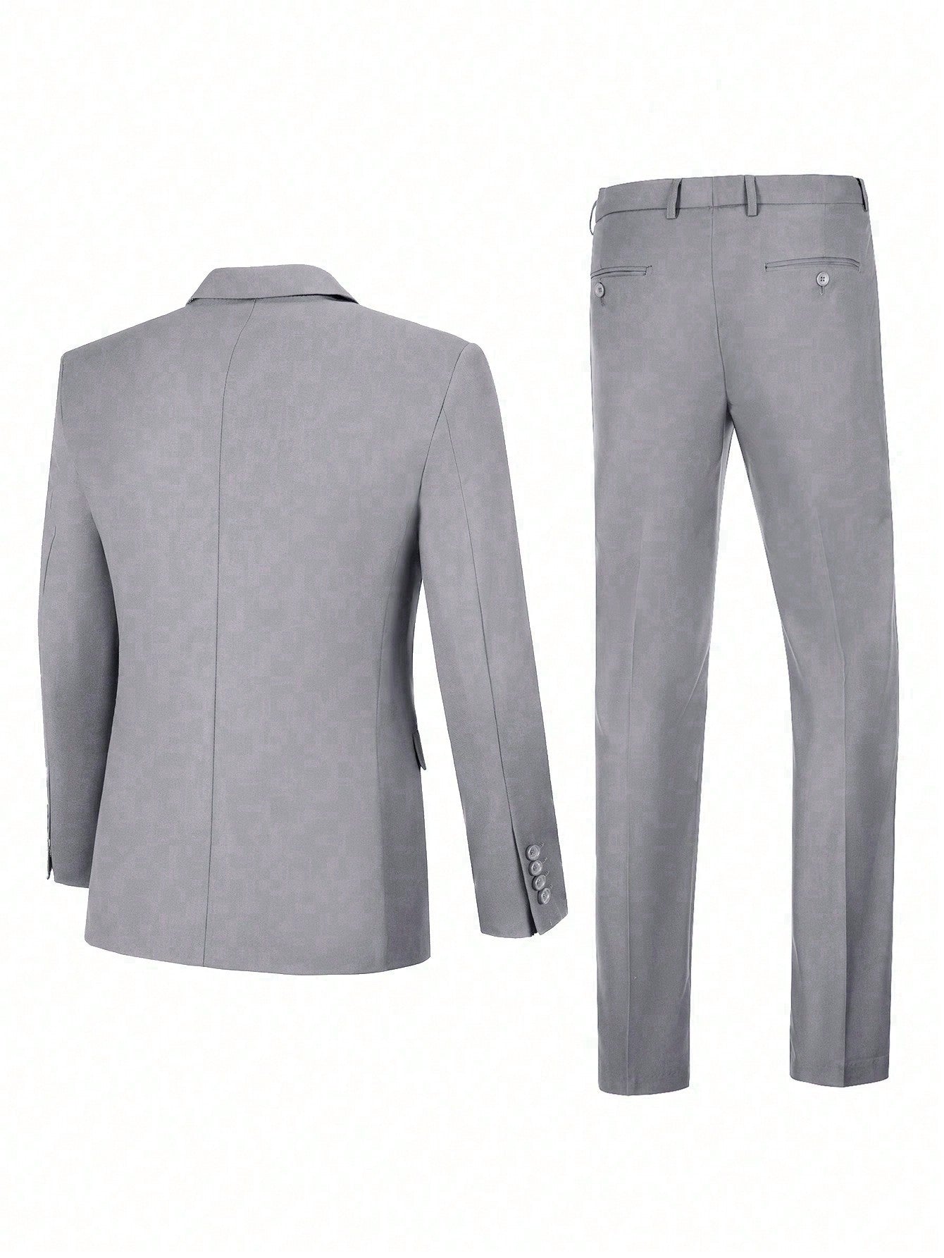 Men's Light Gray Suit Two -Piece Suit Pants