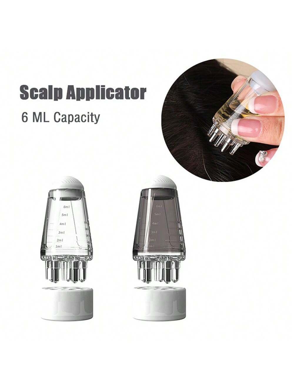 1Pc 6Ml Scalp Applicator Mini Head Massager Roller Ball Brush Hair Growth Essential Oil Liquid Applicator Massage Comb Gifts For Wome